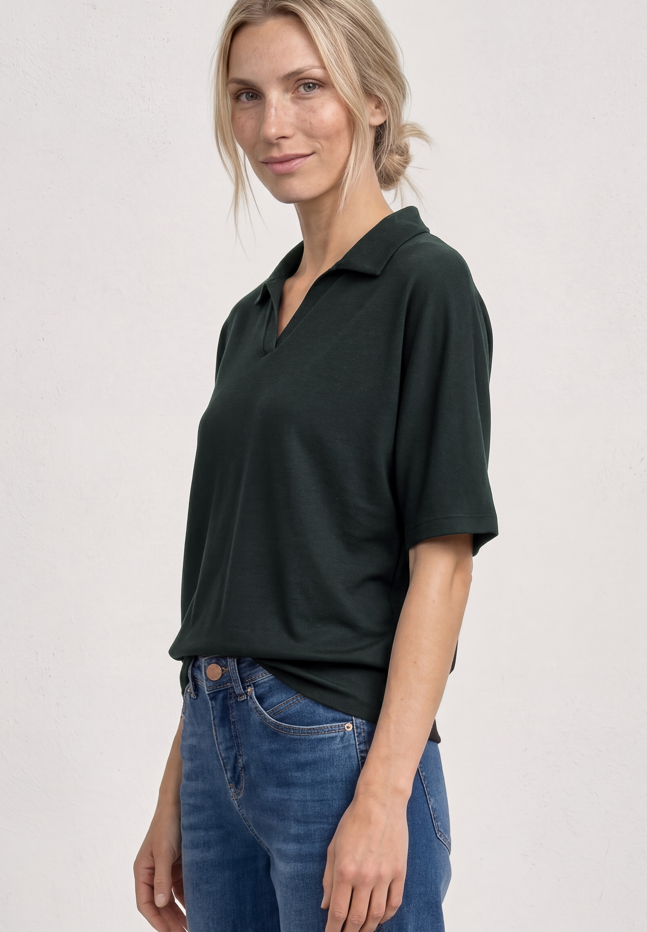 STREET ONE Poloshirt im soften Baumwoll-Mix