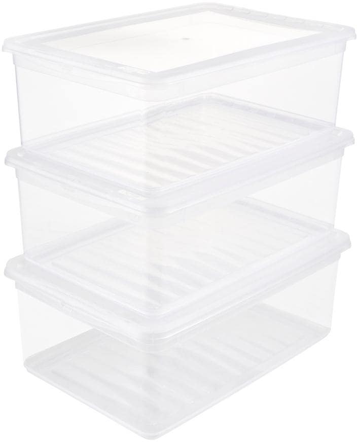 keeeper Aufbewahrungsbox "bea, clearbox mit Air Control-System", (Set, 3 St.), 3 x 11 l, stapelbar, 39 x 26,5 x14 cm