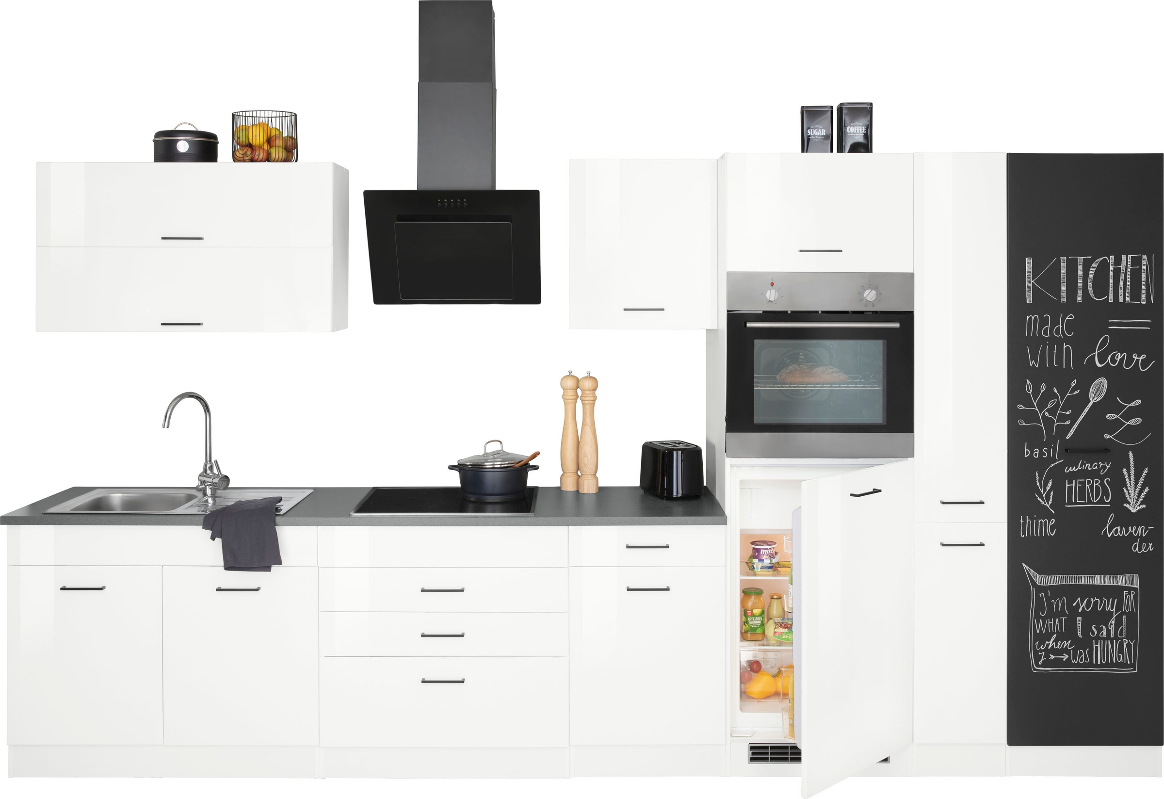 KOCHSTATION Küchenzeile »KS-Trier«, ohne E-Geräte, Breite 370 cm