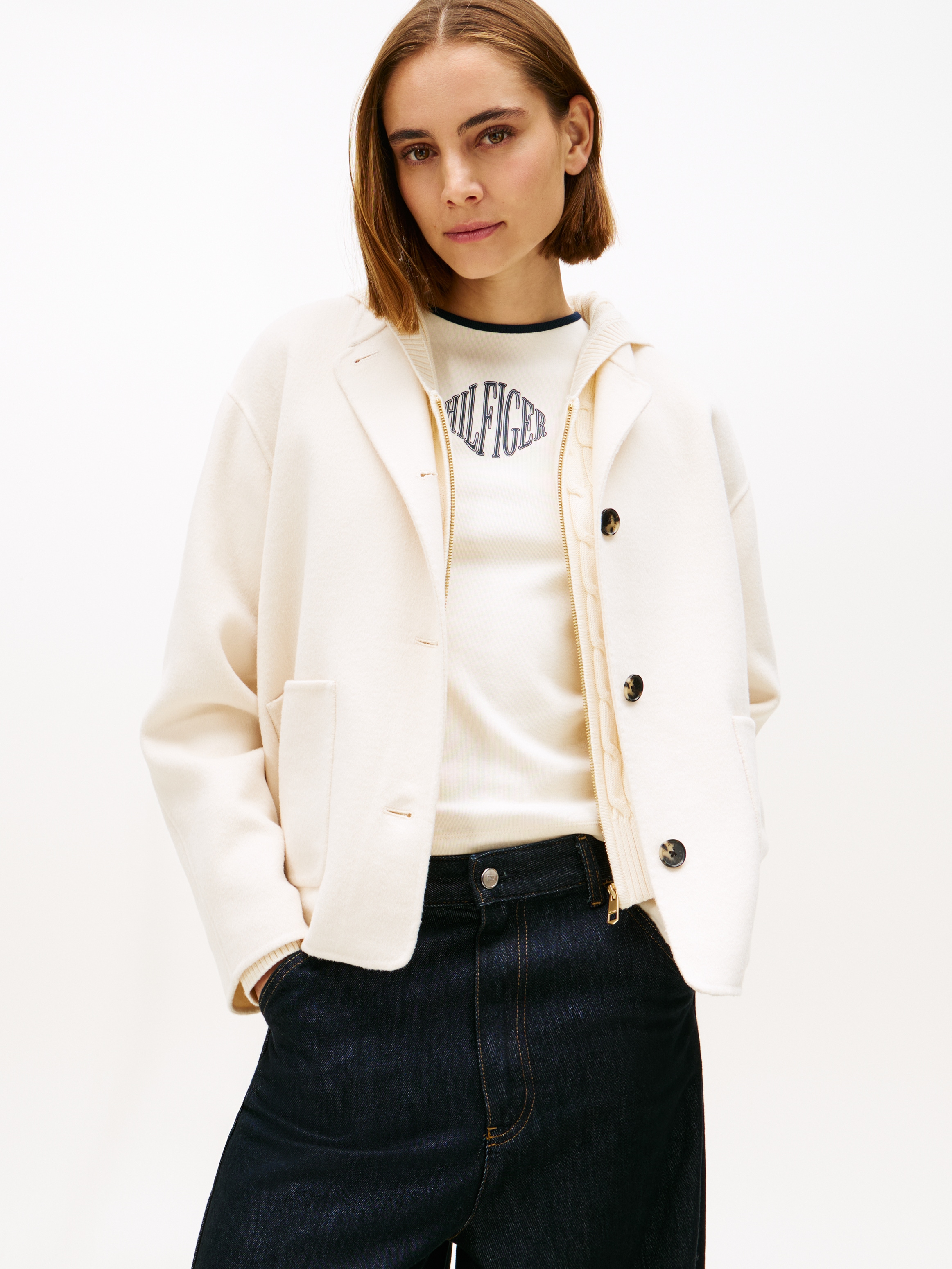 Tommy Hilfiger Bomberjacke "DF WOOL SHORT BOMBER" günstig online kaufen