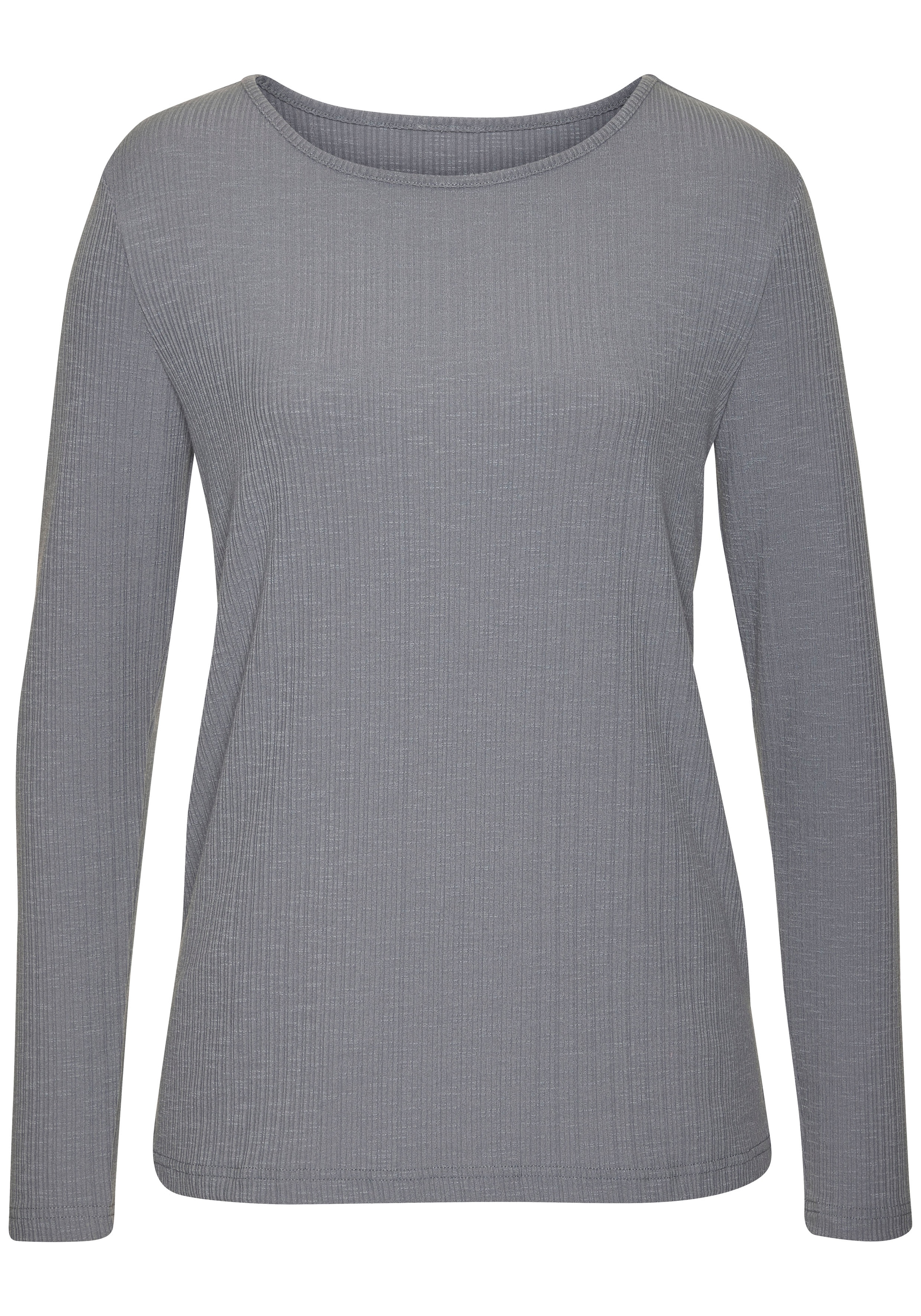 Vivance Langarmshirt »mit modischer Rippstruktur« aus weichfließender Qualität mit Viskose