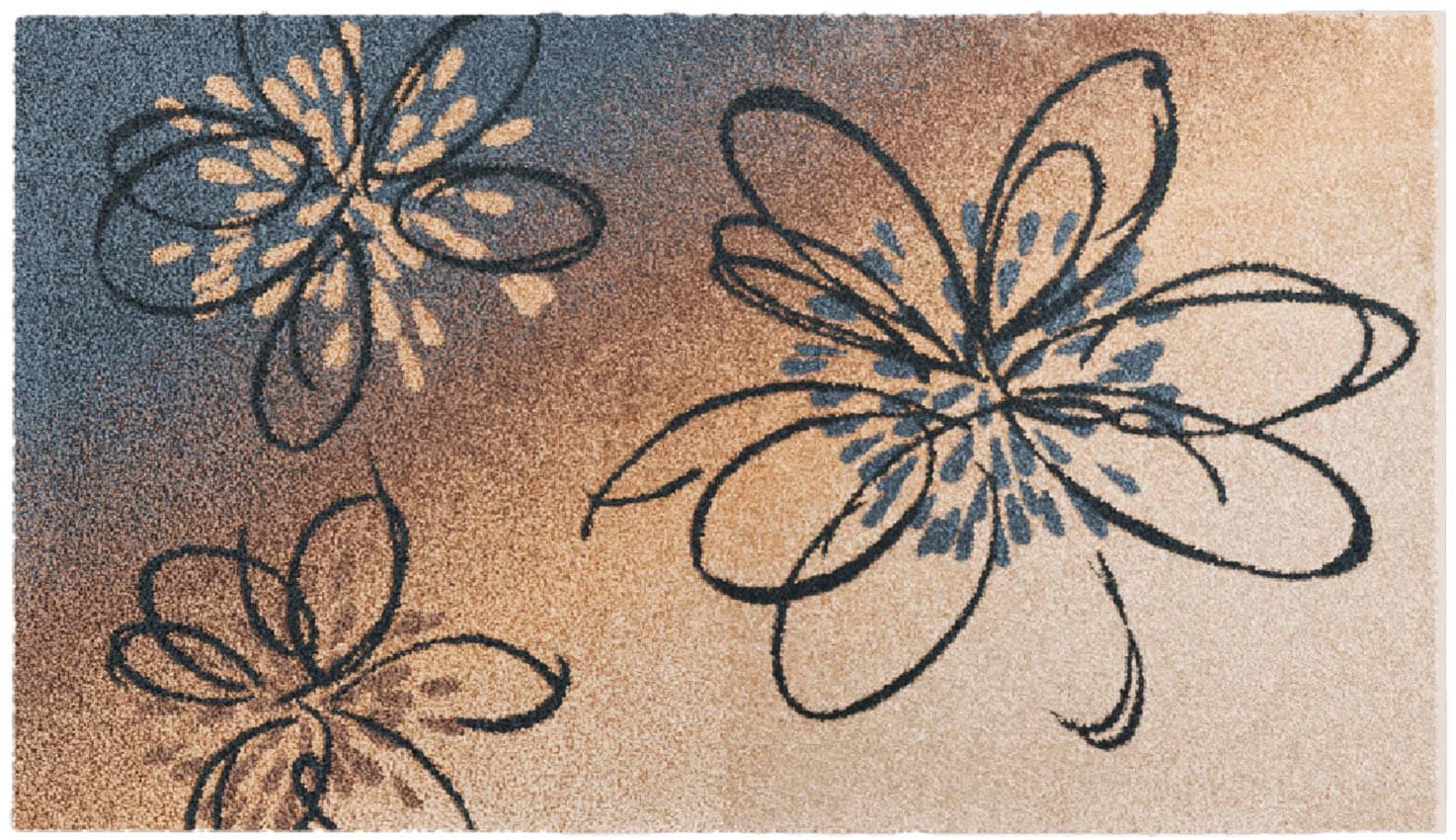 Thumbnail - Grund Badematte "Lusia" Höhe 20 mm rutschhemmend beschichtet fußbodenheizungsgeeignet Florales Design mit sanftem Farbve...