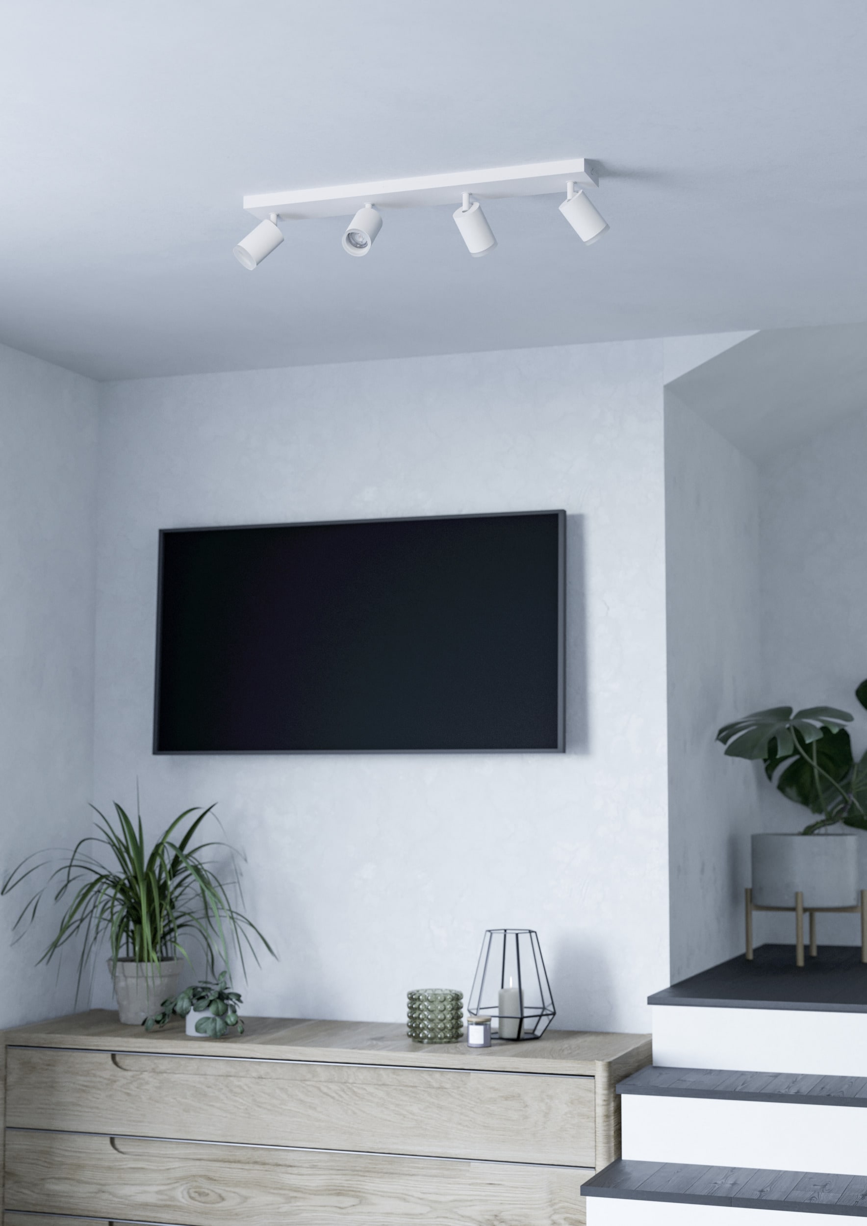 EGLO Deckenspot »MELITELLO-Z Spotlampe - Alu, Stahl - LED - 4X3,7W - IP20« LED-Modul 1 Stk. Kaltweiß | Neutralweiß | RGB | Warmweiß Wandleuchte, Wandspot, schwenkbar, Strahler, L68 x B10,5 x H8 cm