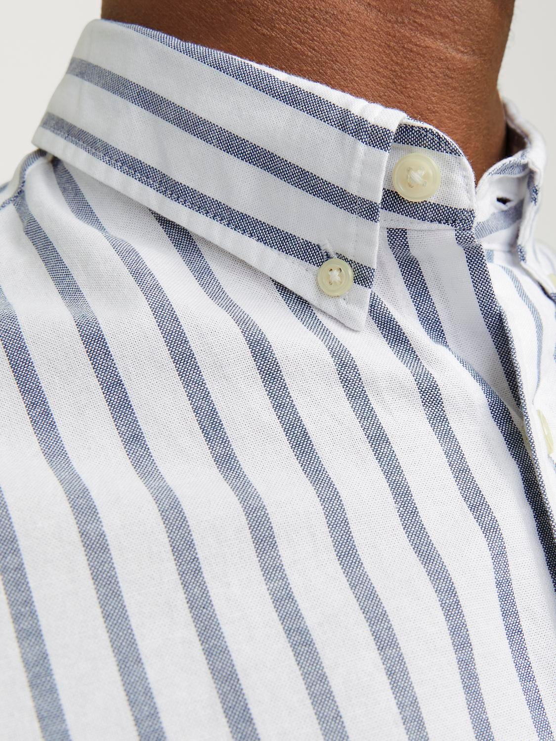 Jack & Jones Chemise à Manches Longues Oxford Ensign Blue / Stripes Stripes M Homme 2