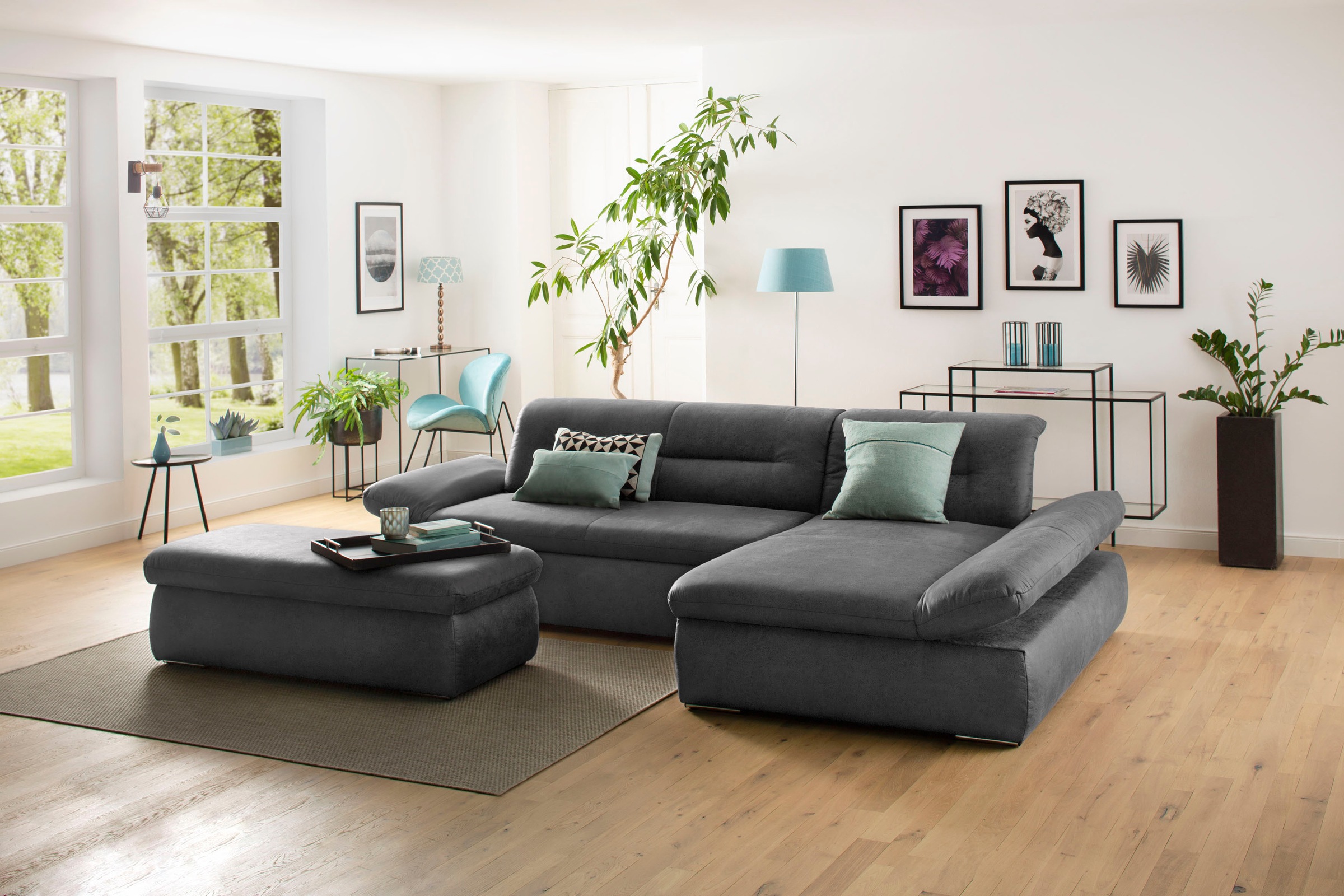 INOSIGN Ecksofa »Avesa L-Form«, Wahlweise mit Armteilvertsellung und Bettfunktion, B/T/H: 300/172/80cm