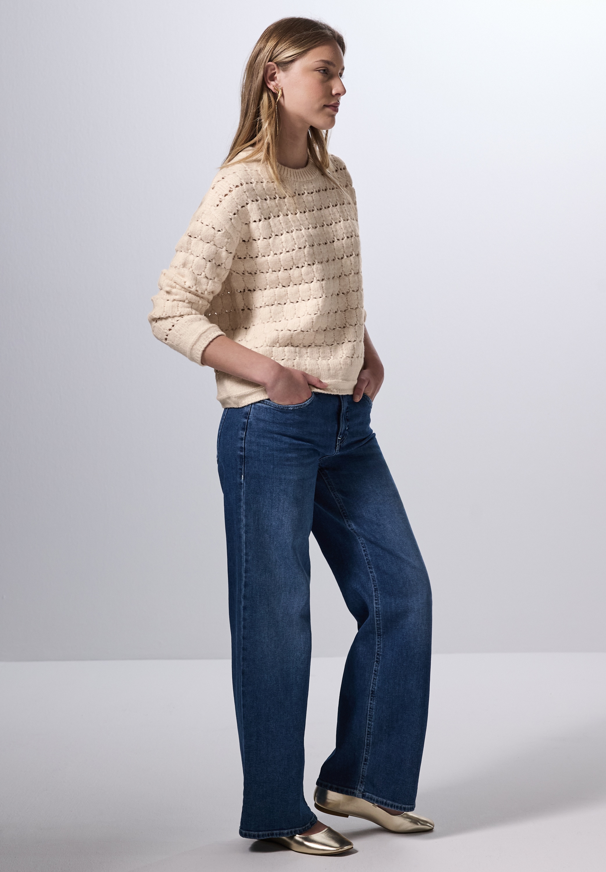 STREET ONE STUDIO Strickpullover, aus softem Materialmix