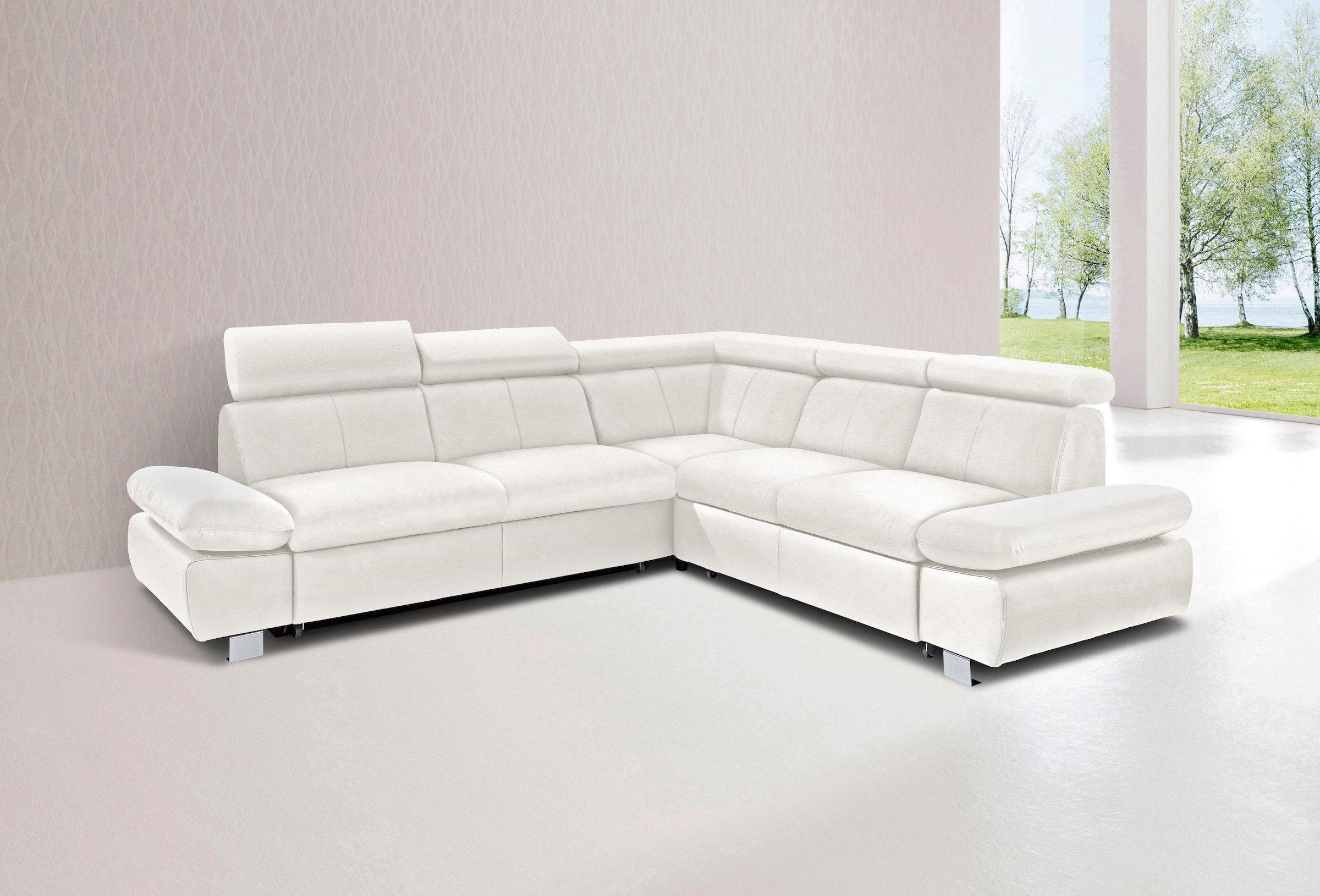 exxpo - sofa fashion Ecksofa "Happy, modern und bequem, L-Form", inkl. Kopf günstig online kaufen