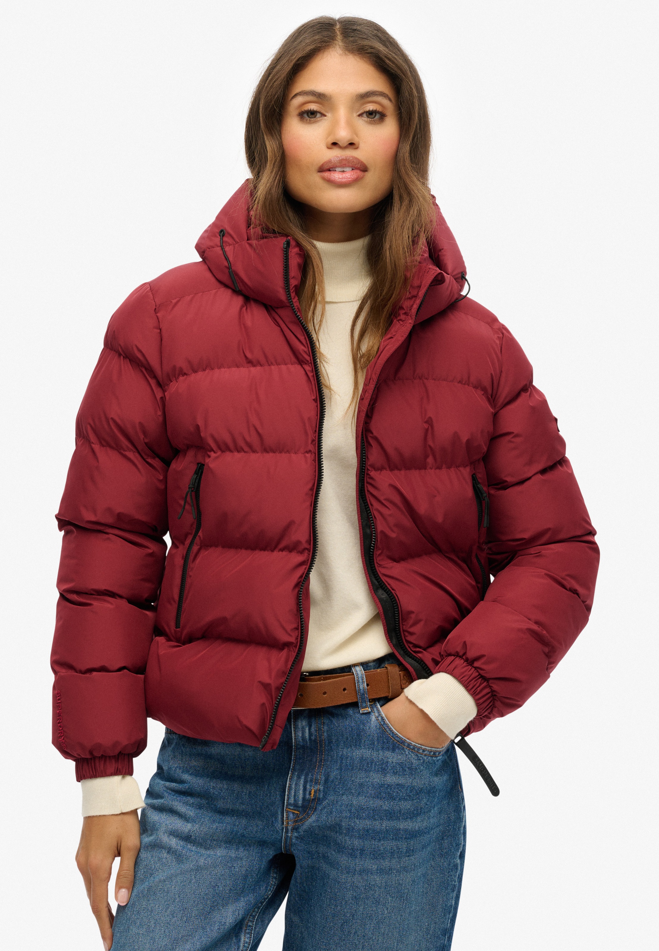 Superdry Steppjacke "HOODED SPORTS PUFFER JACKET" mit Kapuze günstig online kaufen