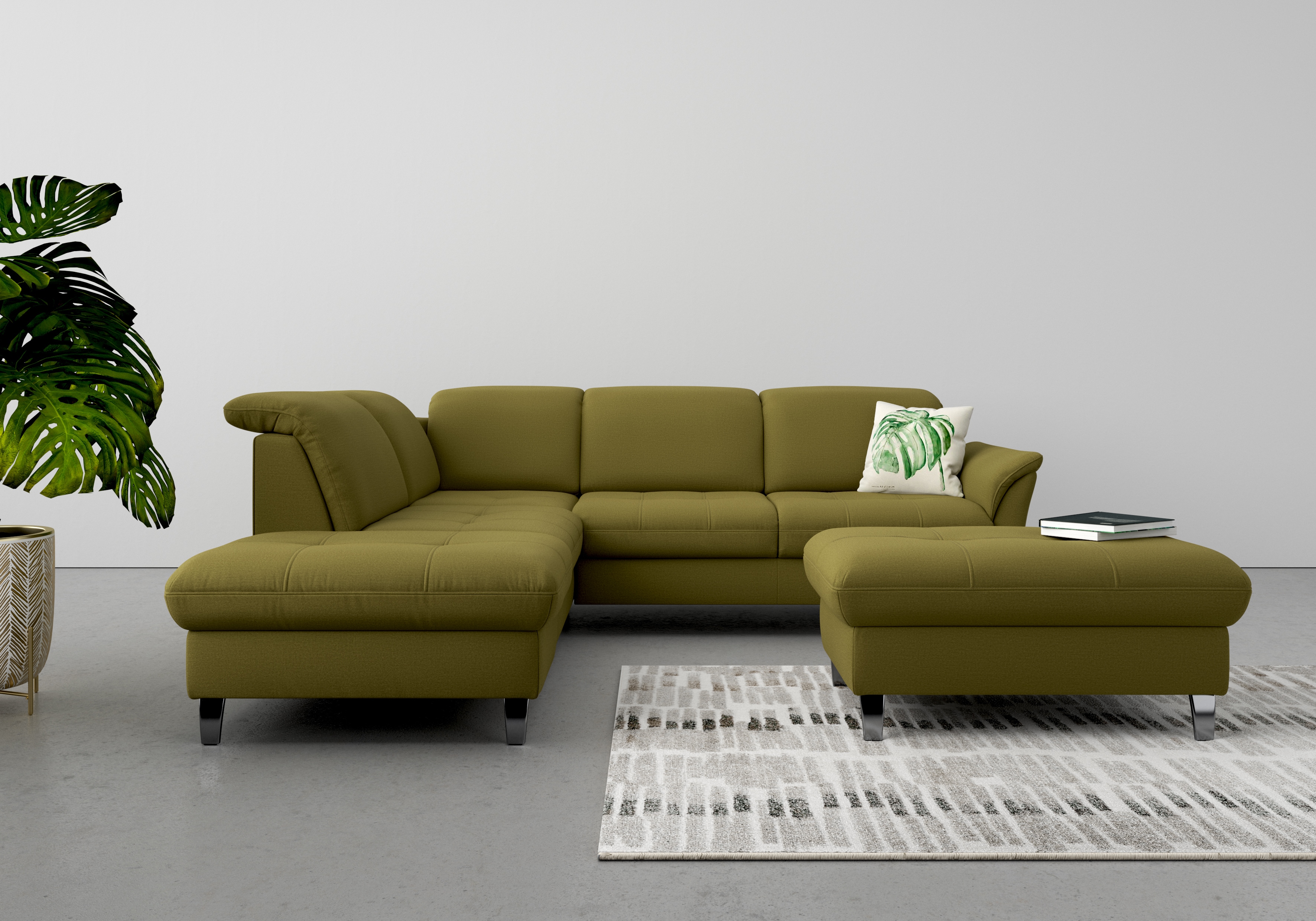 sit&more Ecksofa "Maggiore L-Form" wahlweise mit Kopfteilverstellung, Schlaffunktion und Stauraum