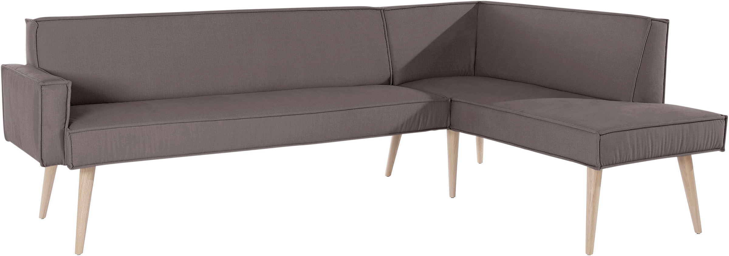 exxpo - sofa fashion Eckbank »Lungo, moderne Kedernaht, bequem und elegant, hoher Holzfuß«, hochwertige Detailverarbeitung, frei im Raum stellbar