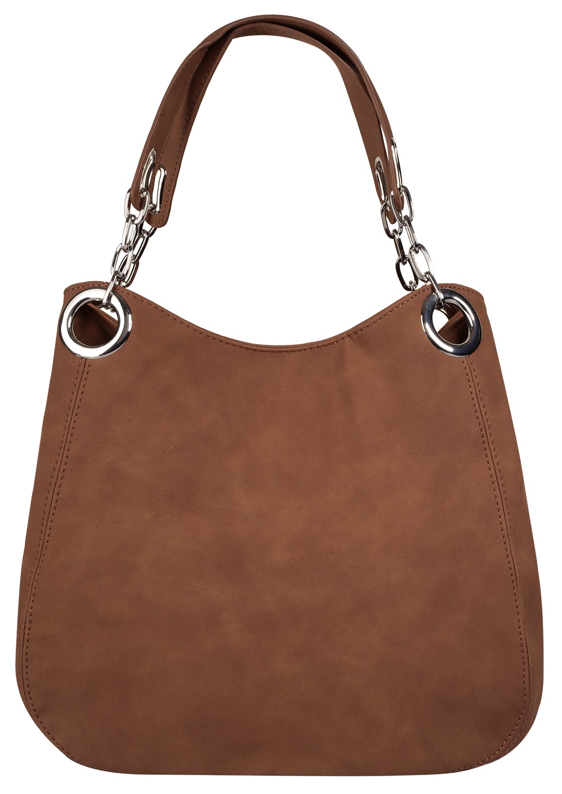 Henkeltasche BRUNO BANANI, Damen, Gr. B/H/T: 33cm x 30cm x 17cm onesize, braun, Polyurethan (PU), leicht glänzend, unifarben, Taschen 6