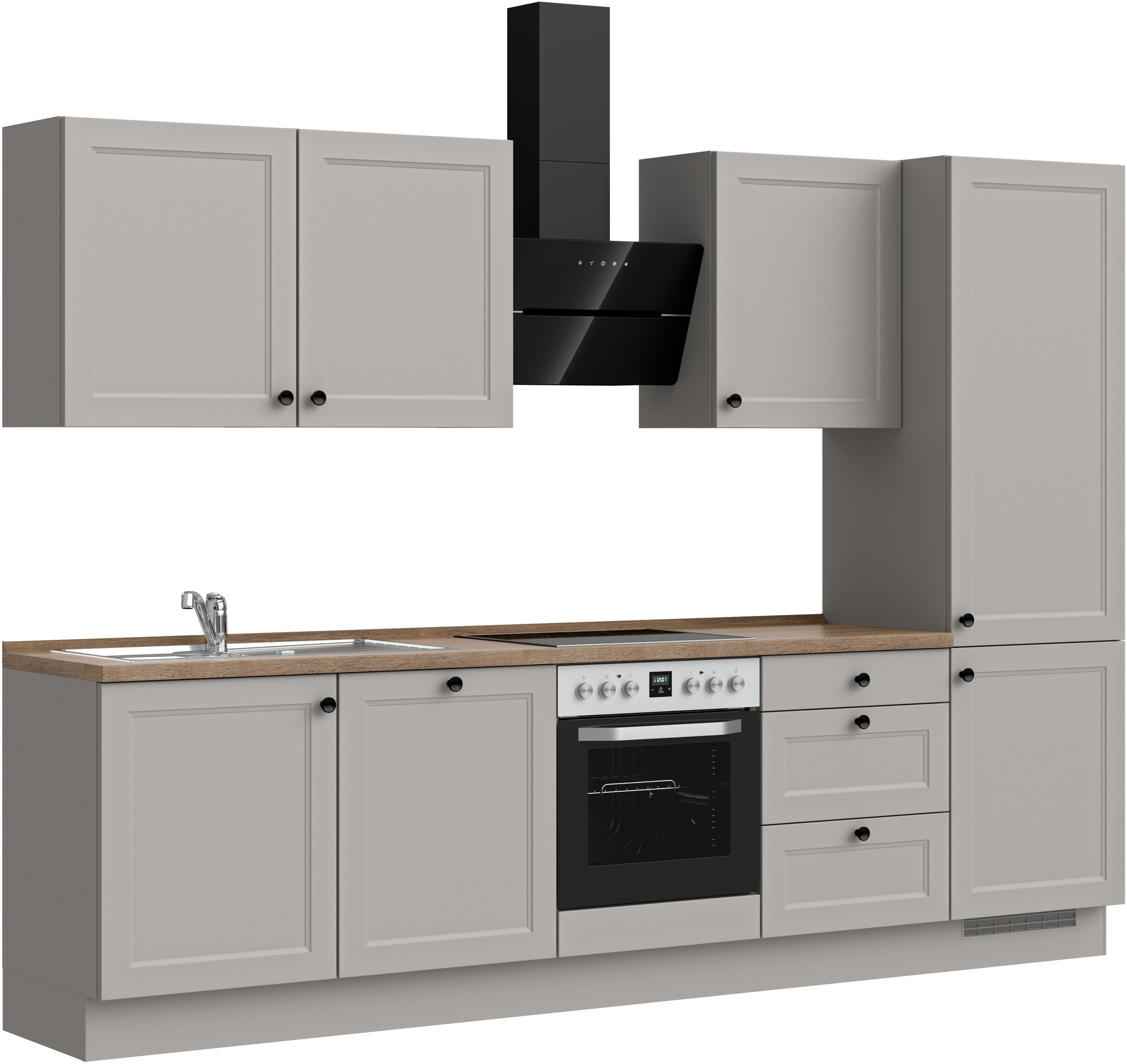 nobilia® Küchenzeile »"Cascada II"«, vormontiert, Breite 300 cm, Ausrichtung wählbar, wahlw. mit E-Geräten