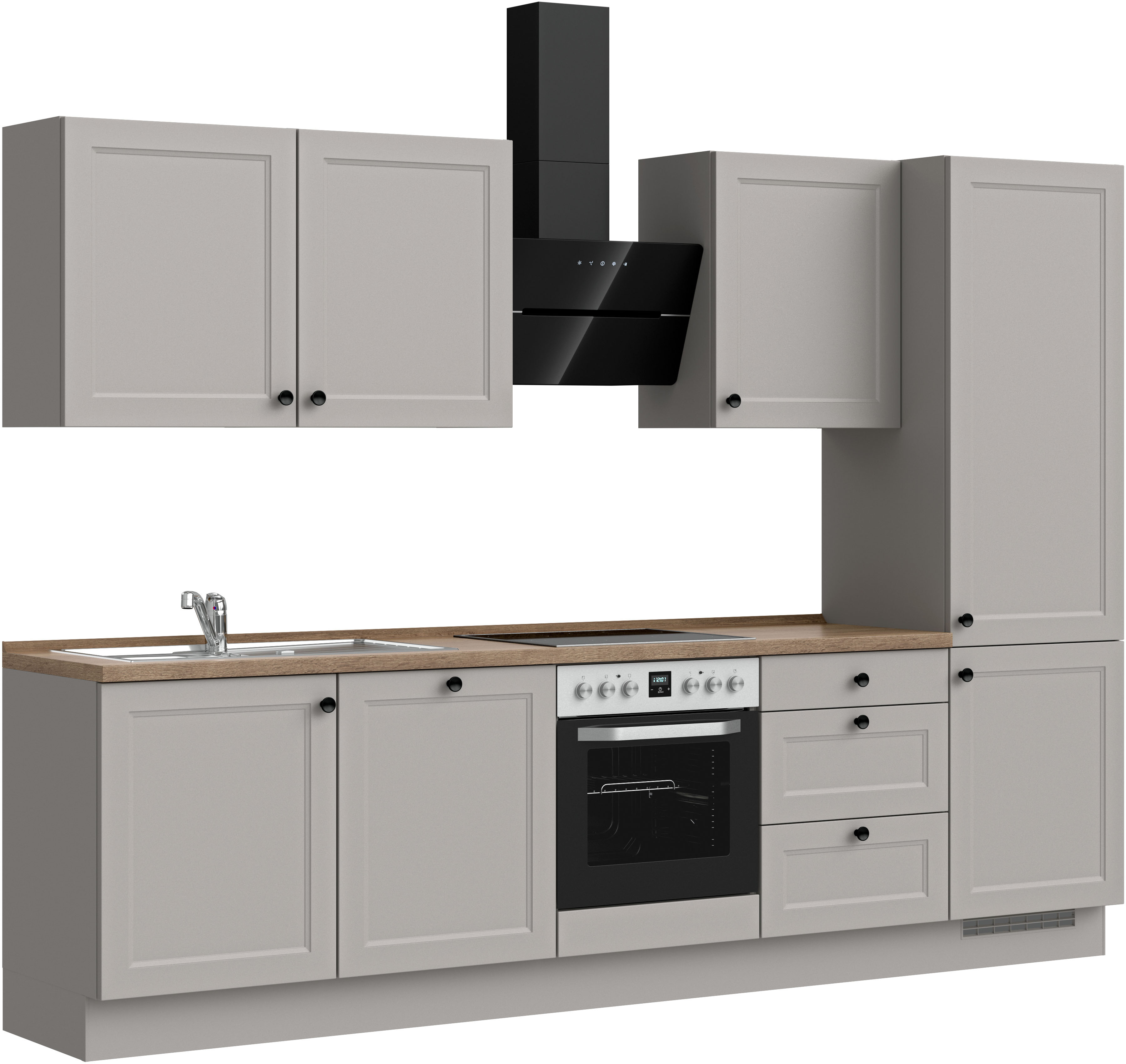 nobilia Küchenzeile ""Cascada II", NEU: individuell anpassbar mit gratis Profi-Beratung" vormontiert, Breite 300 cm, Ausrichtung wählbar, wahlw. mit E-Geräten
