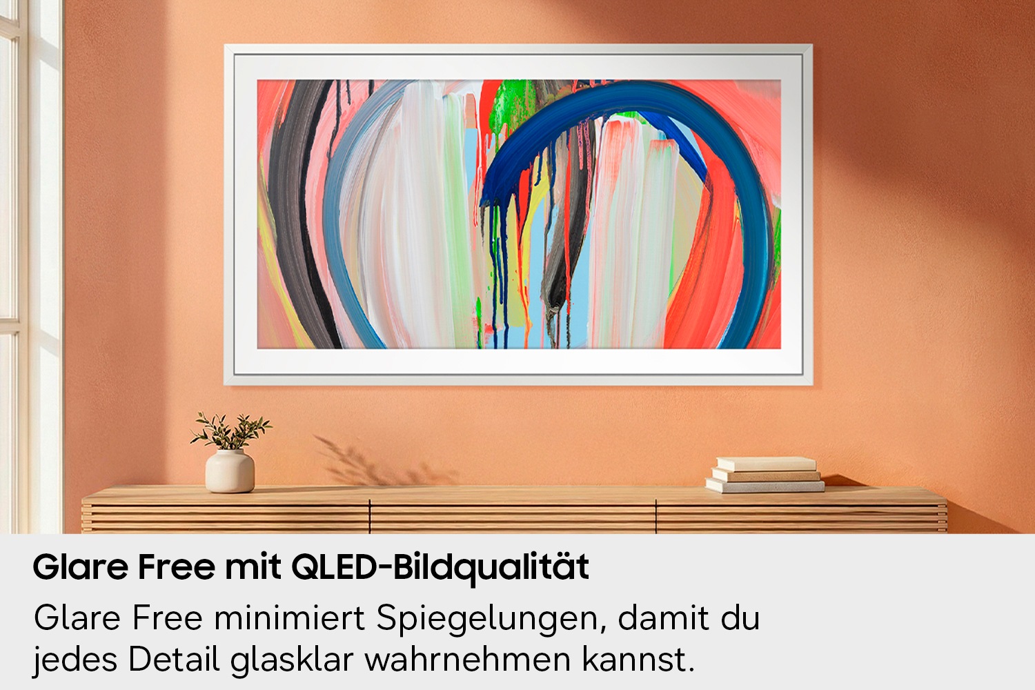 Samsung QLED-Fernseher »GQ65LS03HAU« 163 cm/65 ″ Smart-TV The Frame, Art Mode Kunstwerke, Antireflexion, Rahmen austauschbar