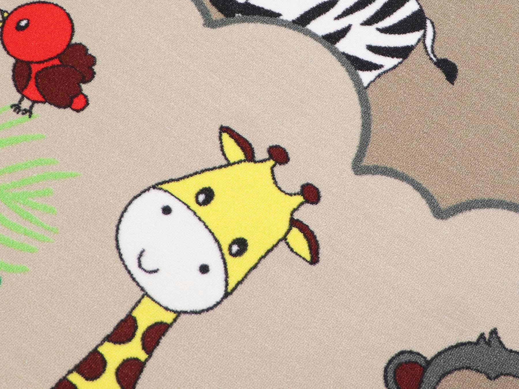 Primaflor-Ideen in Textil Kinderteppich »SAFARI«, rechteckig, 5 mm Höhe, Motiv Tiere der Savanne, Kinderzimmer