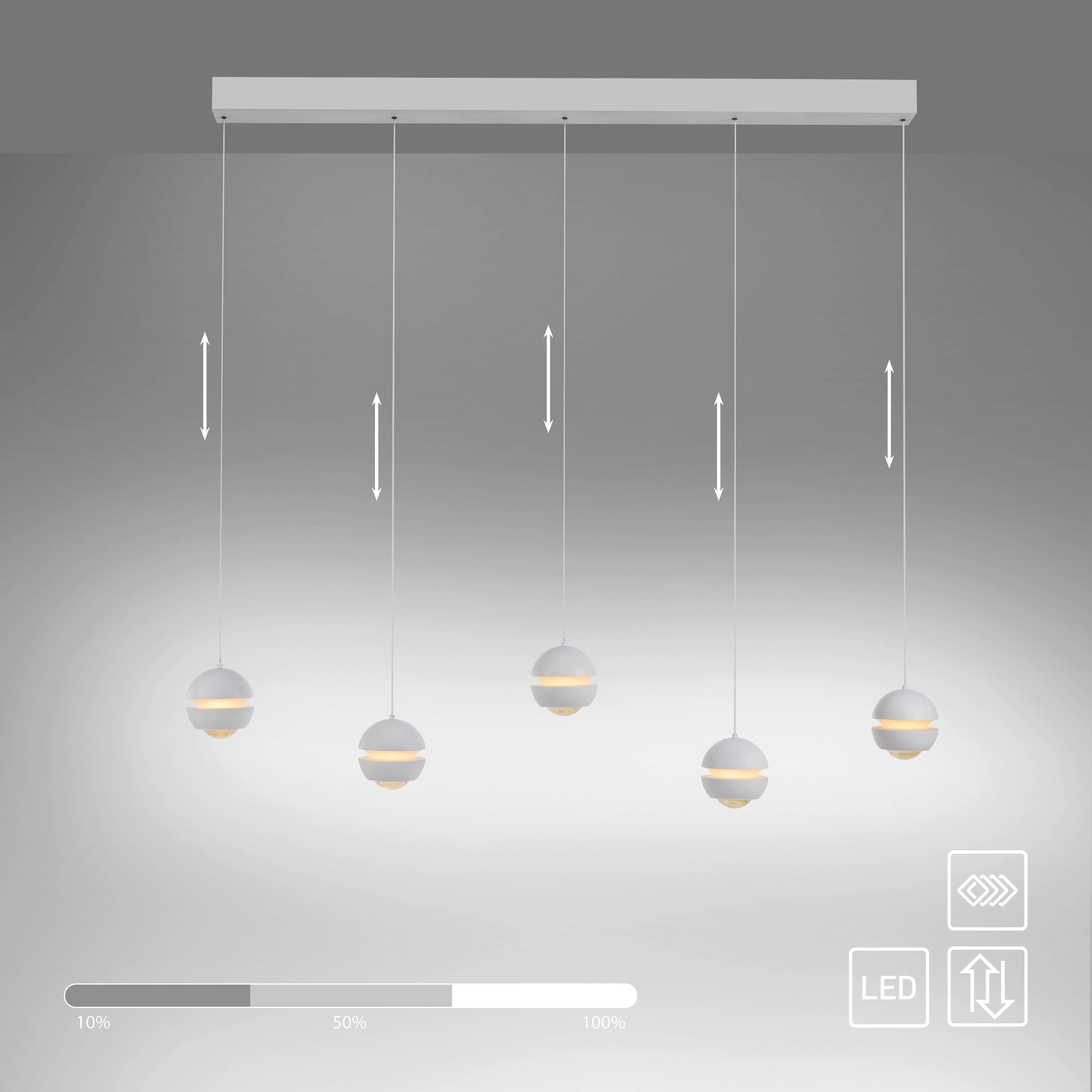 SCHÖNER WOHNEN-Kollektion LED Pendelleuchte »LINI« LED-Board 1 Stk. Warmweiß SCHÖNER WOHNEN Kollektion, 3-Stufen Dimmer, Comfort-Lift