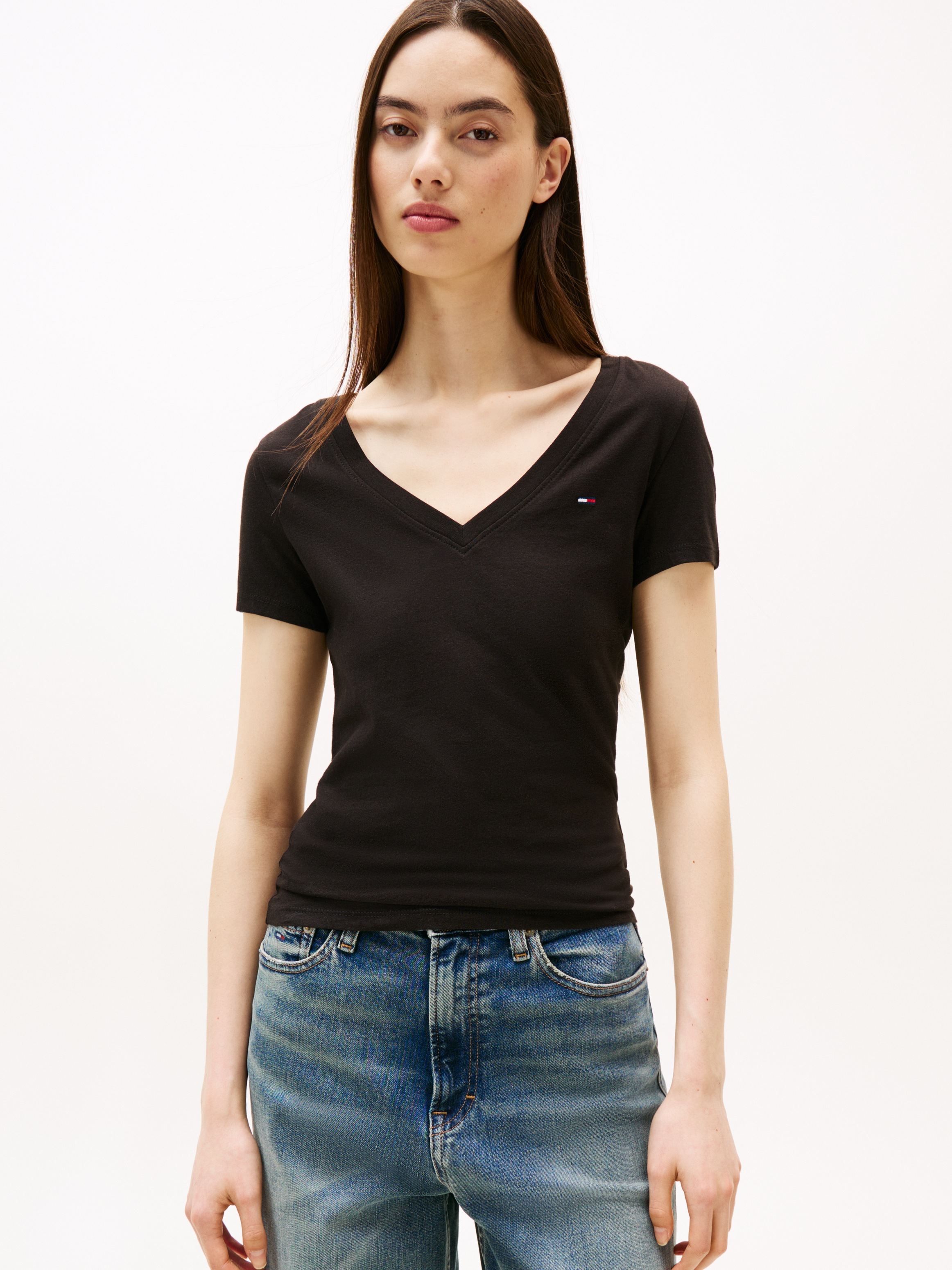 Tommy Jeans T-Shirt "TJW 2PACK V-NECK TEE" Packung, 2-er Pack, 2 Stk. mit L günstig online kaufen