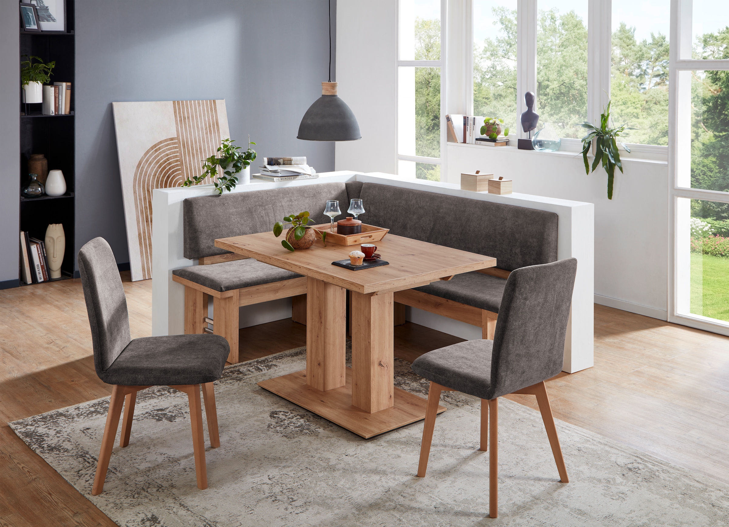 massivline&more Eckbankgruppe "Enns, Eckbank mit Tisch und Stühlen, Sitzeck günstig online kaufen