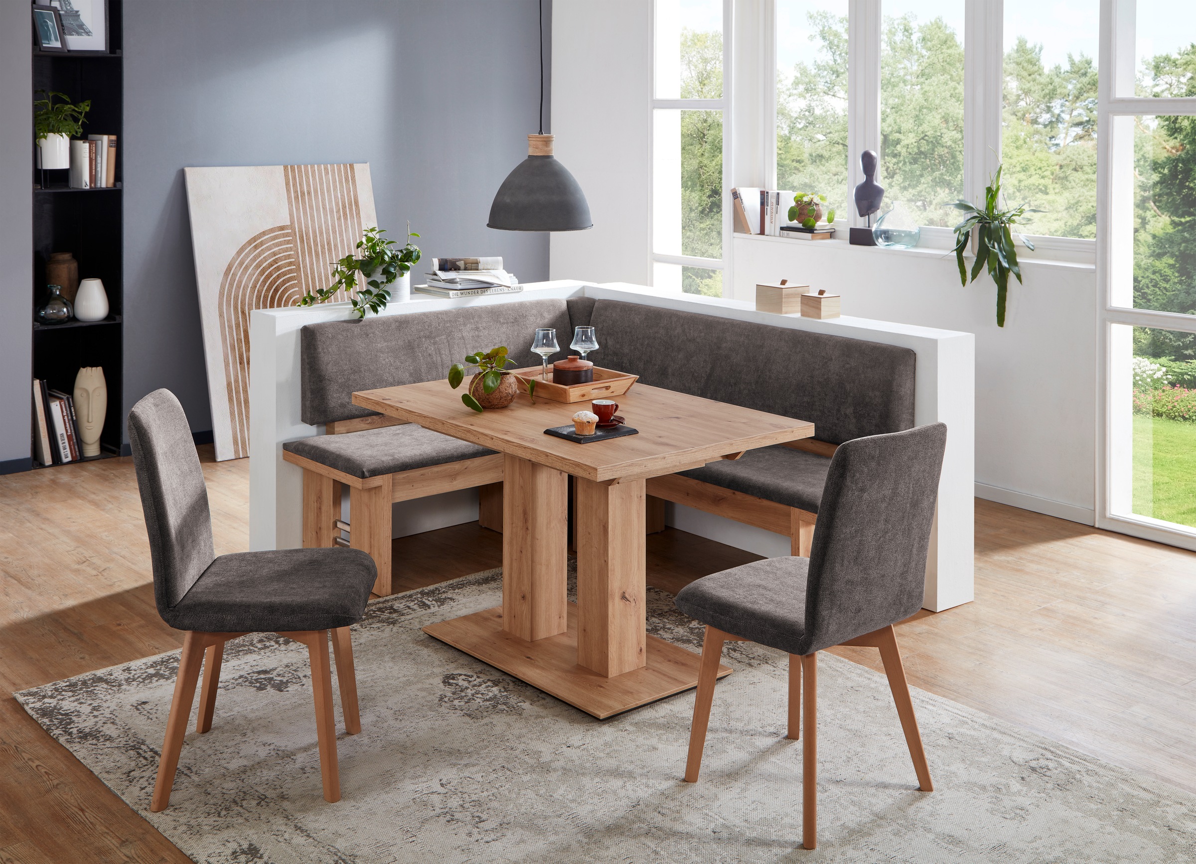 massivline&more Eckbankgruppe "Enns, Eckbank mit Tisch und Stühlen, Sitzeck günstig online kaufen