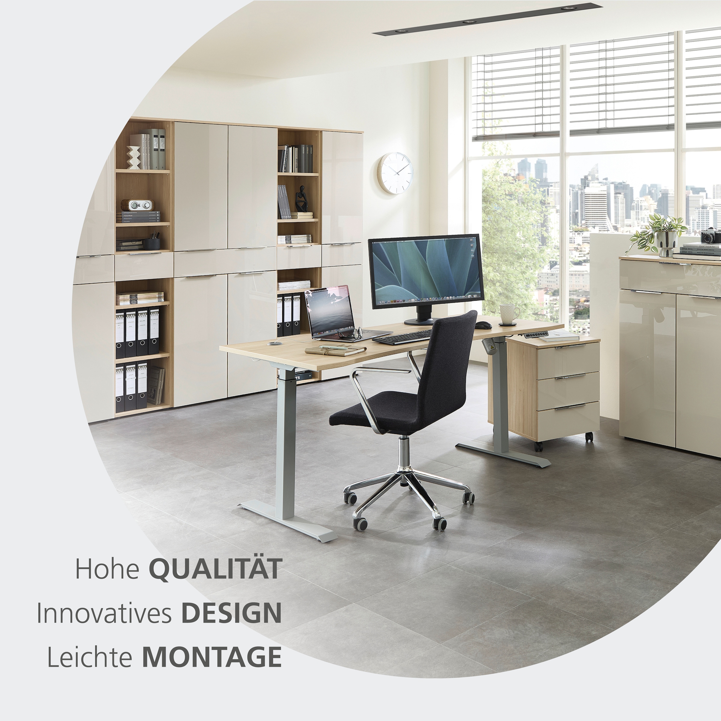 Innostyle Schreibtisch »Schreibtisch Santorin, 160/72/77 cm ( B/H/T)« 1 Stk. tlg. mit Motor zur Höhenverstellung (72-120 cm) mit Memory-Funktion