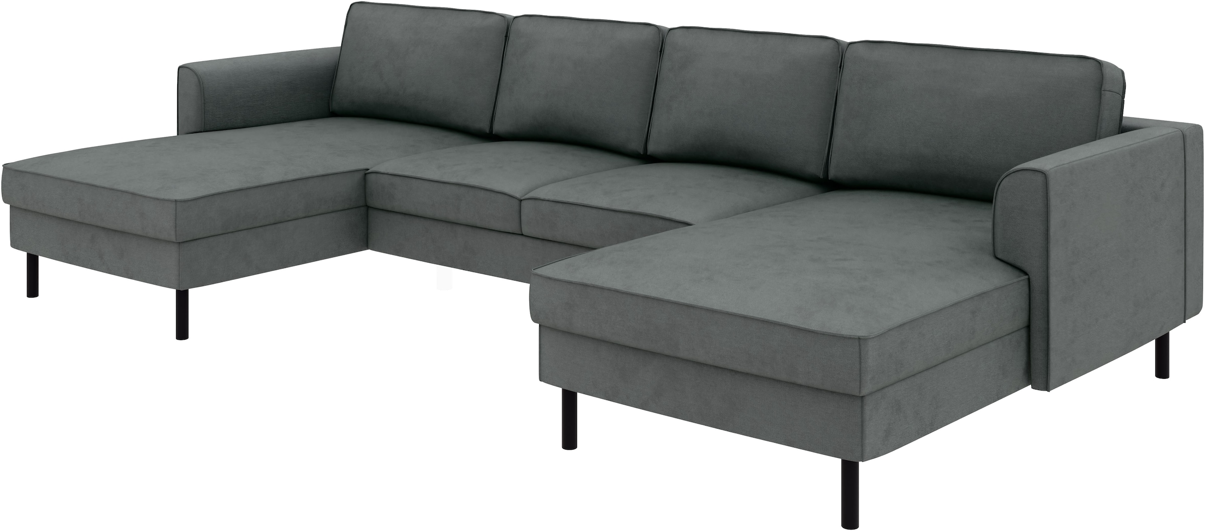 Home affaire Wohnlandschaft »Booster Couch wahlweise mit Schlaffunktion und Bettkasten-auch in Cord«, Sofa in U-Form, Breite 305 cm