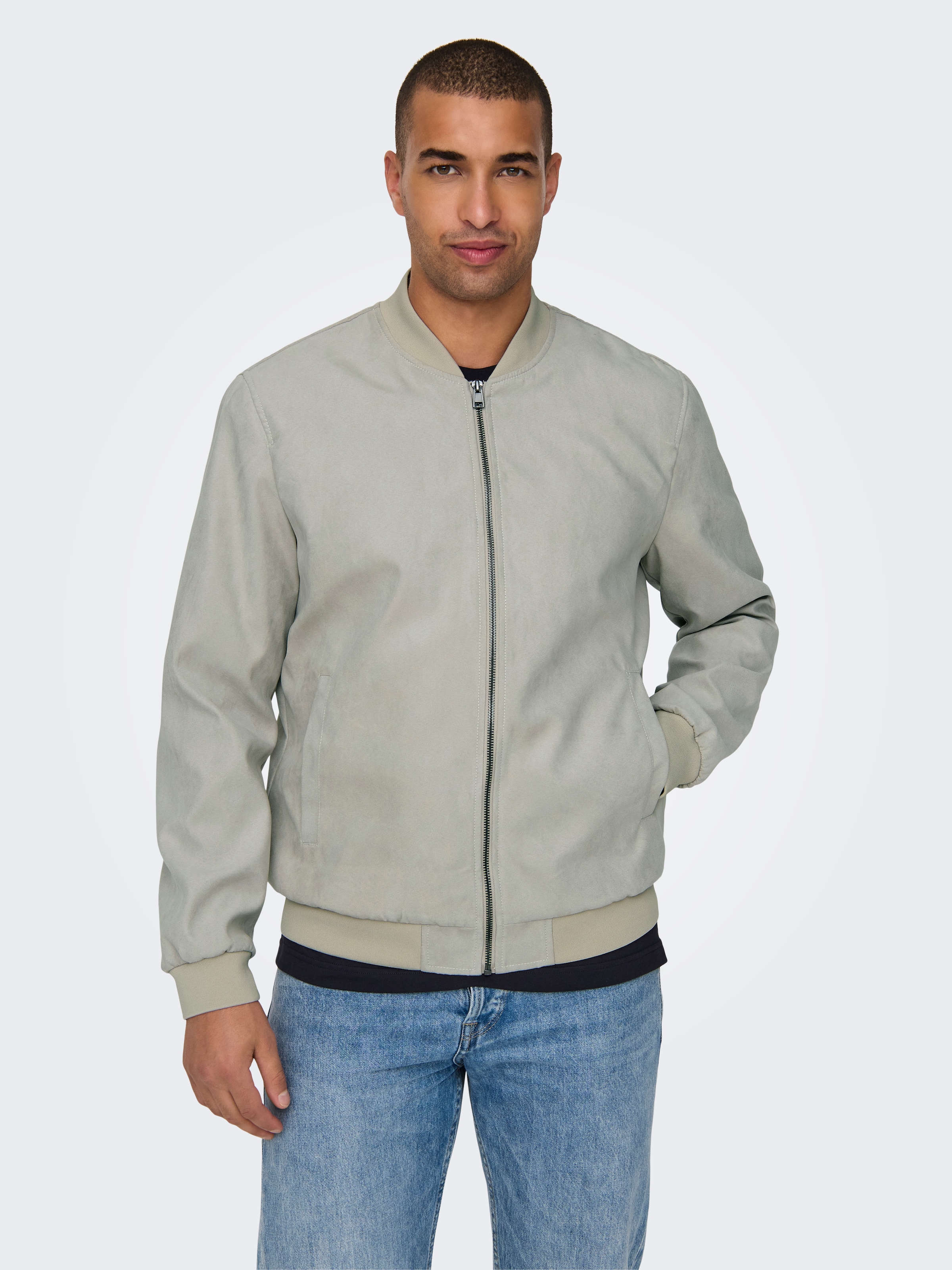 ONLY & SONS Bomberjacke "ONSLUCAS FAKE SUEDE BOMBER OTW" Polyester, regular günstig online kaufen