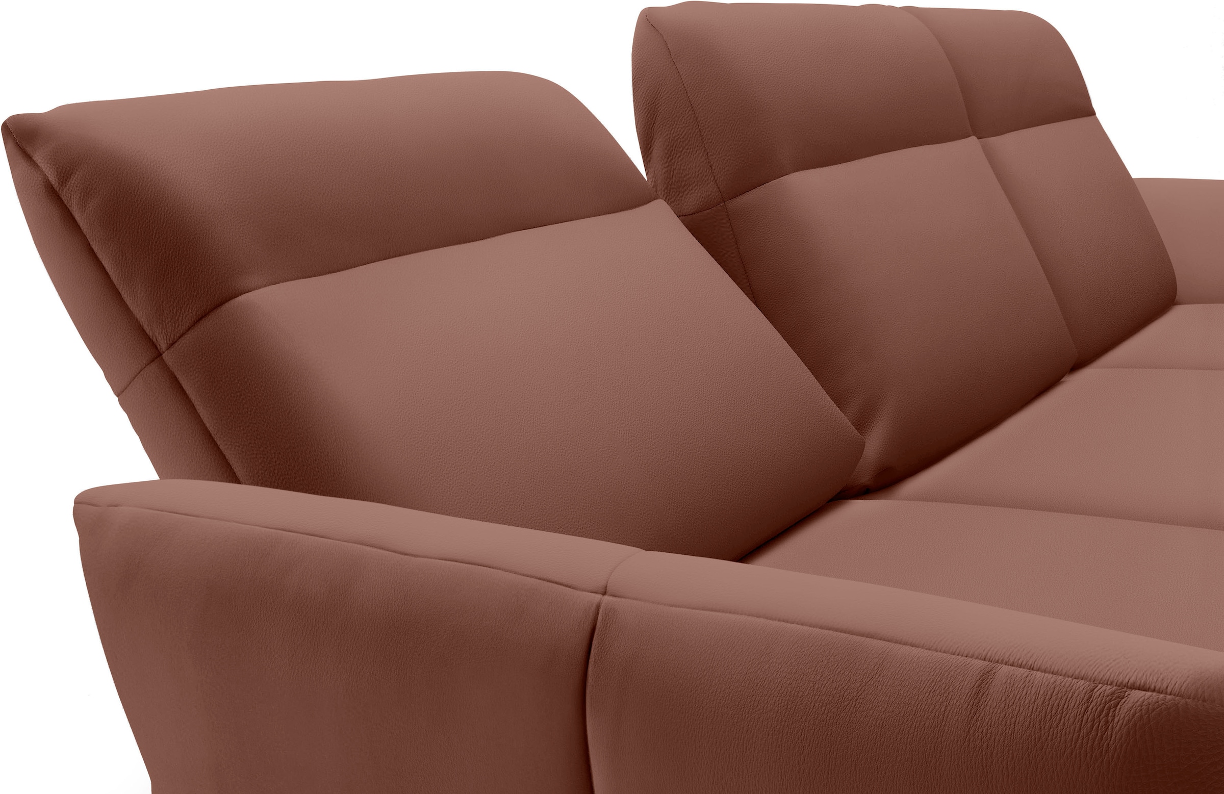 Creation BY ROLF BENZ Ecksofa »CR.460«, Sockel in Eiche, Winkelfüße in Umbragrau, Breite 318 cm