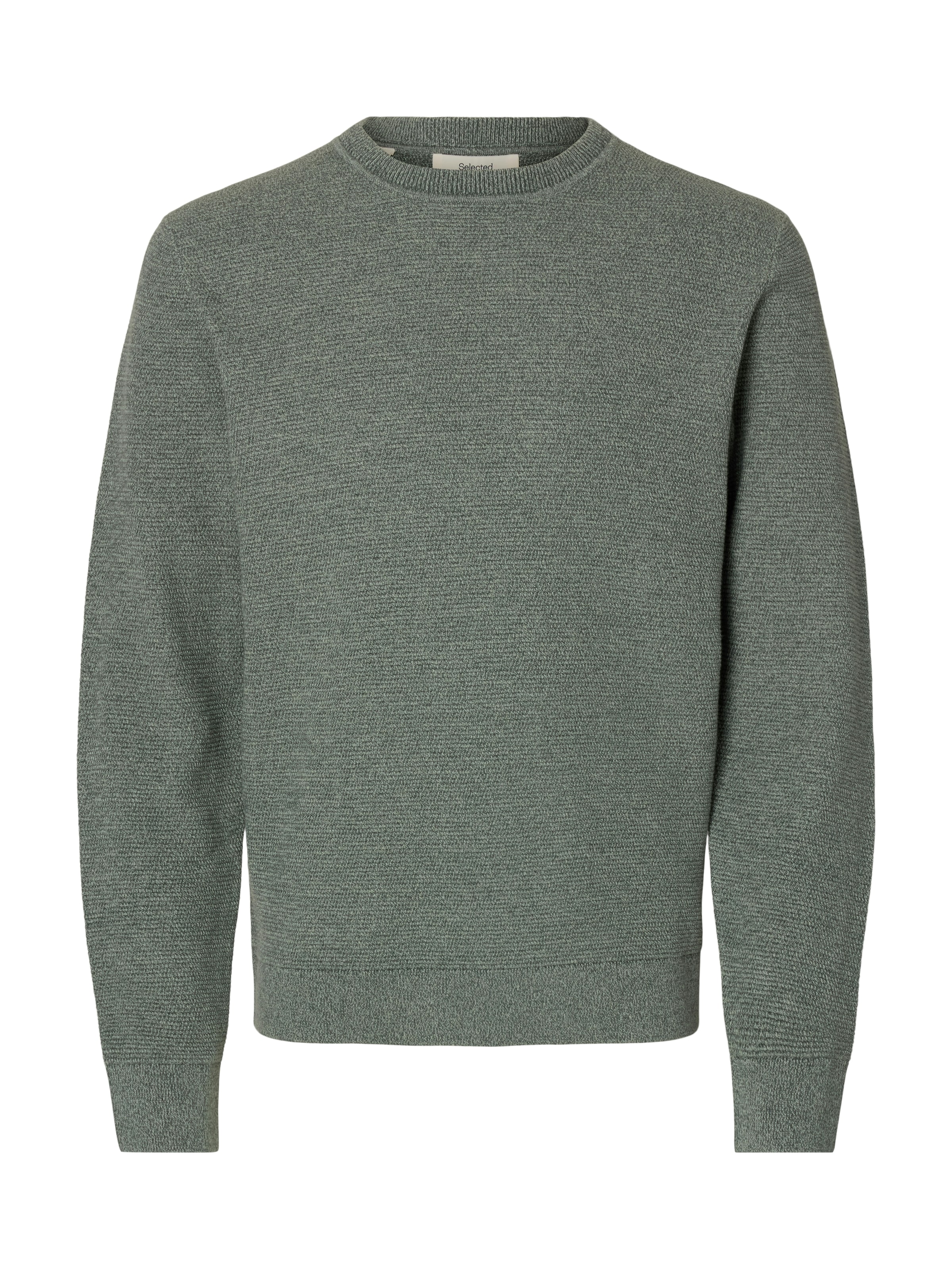 SELECTED Rundhalspullover »SLHROSS LS KNIT STRUCTURE CREW NECK NOOS« Baumwolle, regular fit