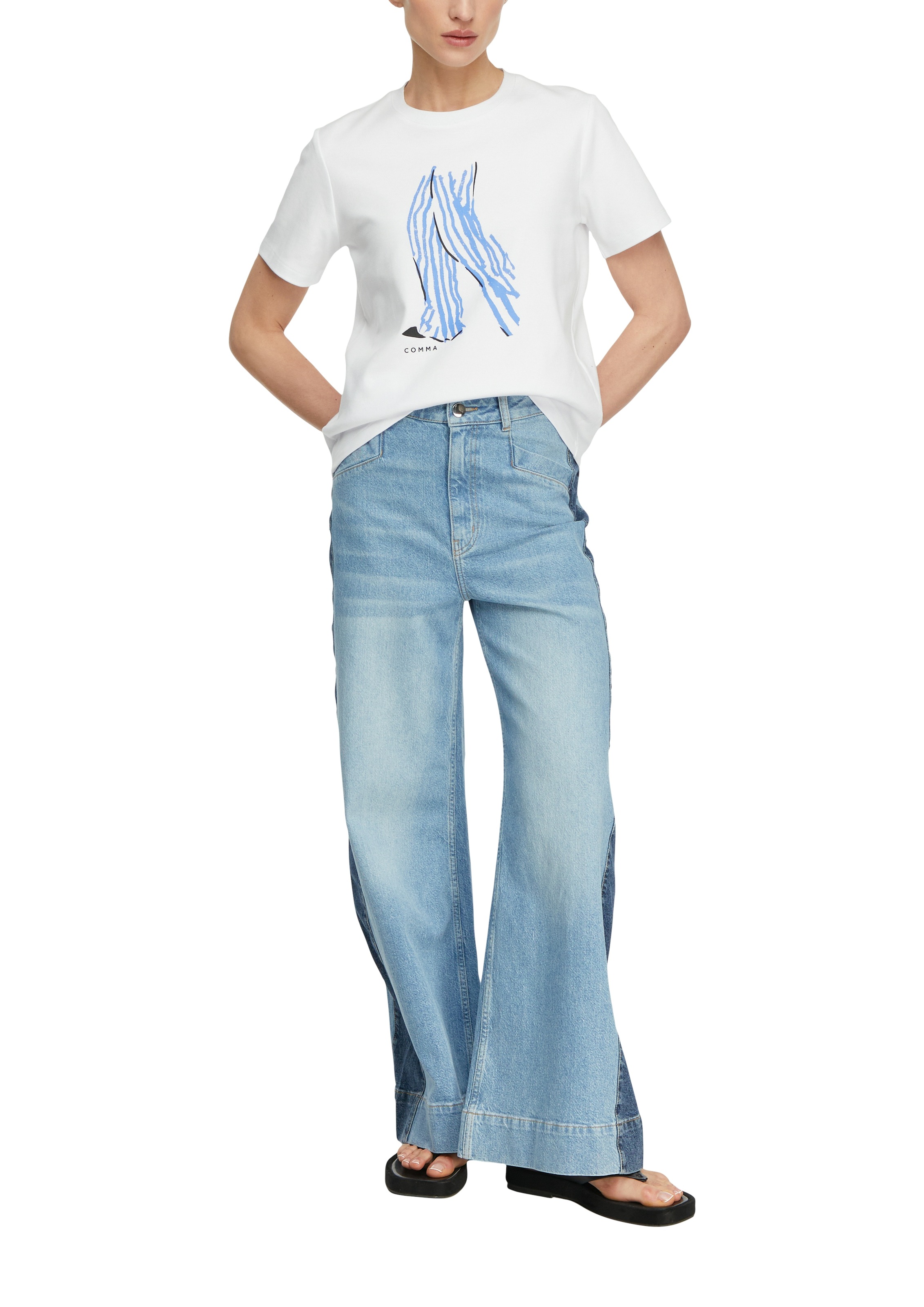 Comma Women's T-Shirt White Size 34 2