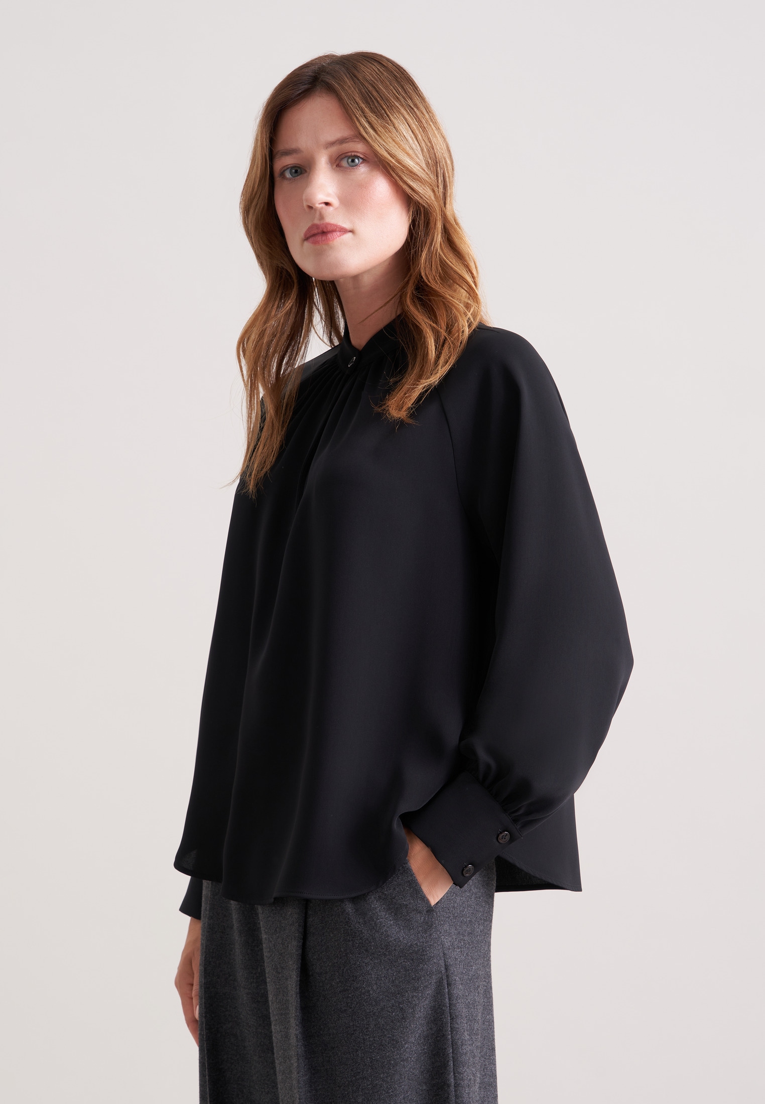 seidensticker Klassische Bluse 1/1 Rundhals Uni günstig online kaufen