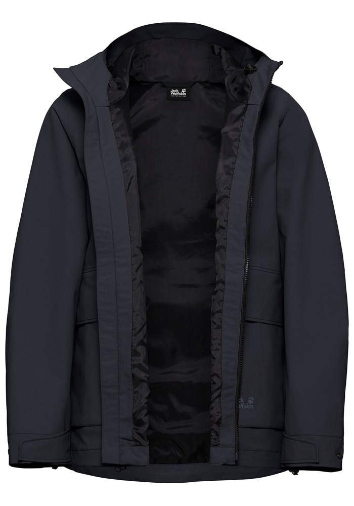Jack Wolfskin Funktionsjacke »NABUR 2L JKT W« mit Kapuze wasserdicht, atmungsaktiv, Übergangsjacke, aufgesetzte Cargotaschen