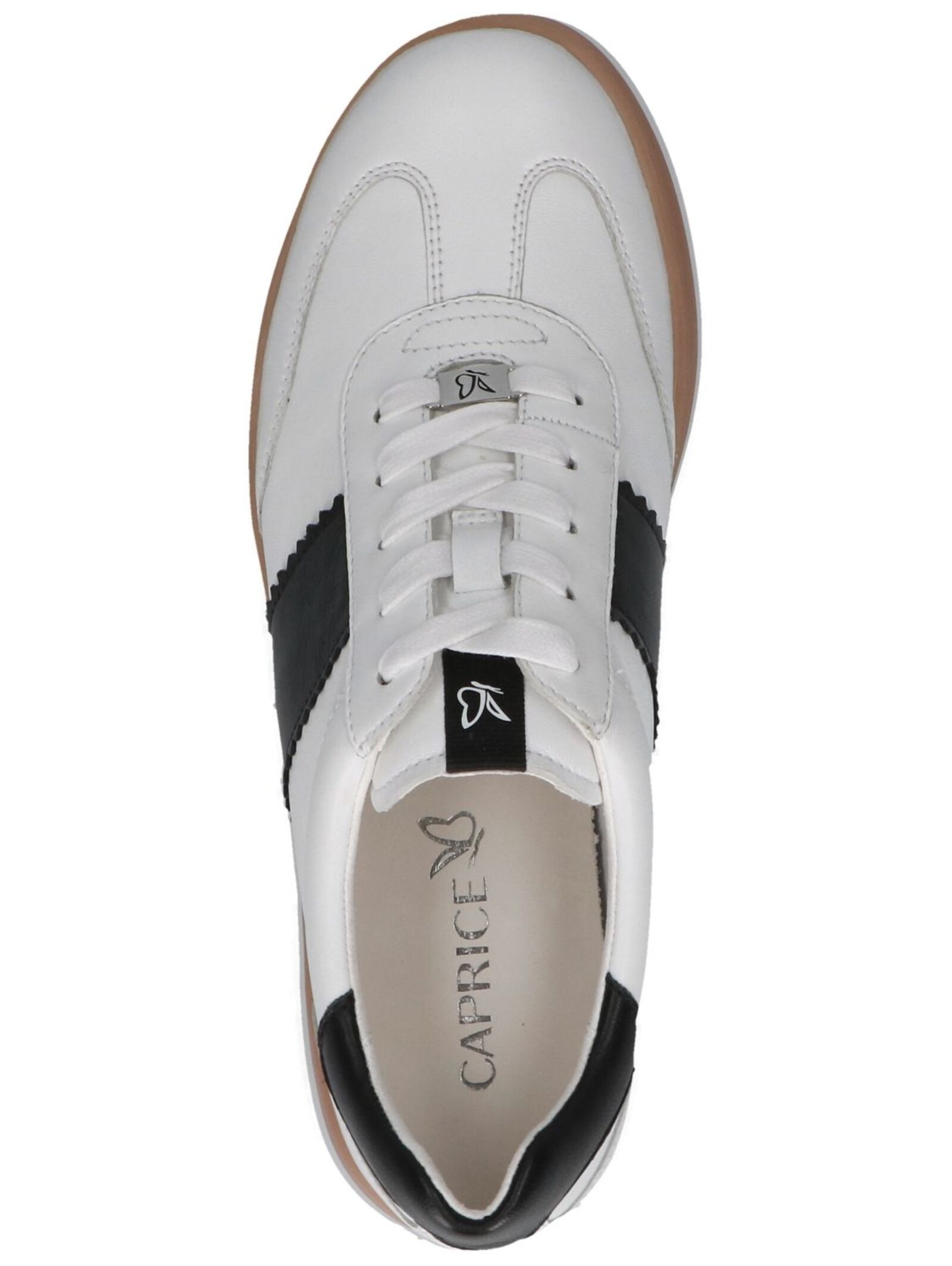 Caprice Sneaker Leder Damen Schwarz/Weiß Gr. 37 2