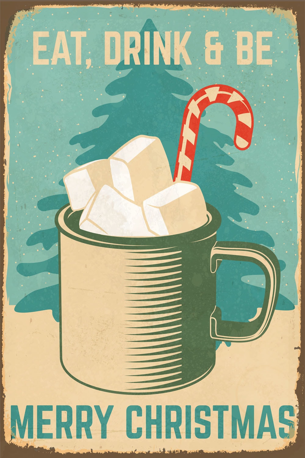 queence Alu-Dibond-Druck »Drink«, (1 St.), Marshmallow, Christmas, Schild