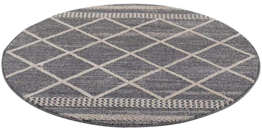 Carpet City Teppich »Art 2645«, rund, 7 mm Höhe, Kurzflor, Rauten-Optik, ideal für Flur & Diele