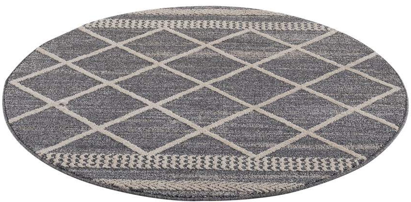 Carpet City Teppich »Art 2645«, rund, Kurzflor, Rauten-Optik, ideal für Flur & Diele