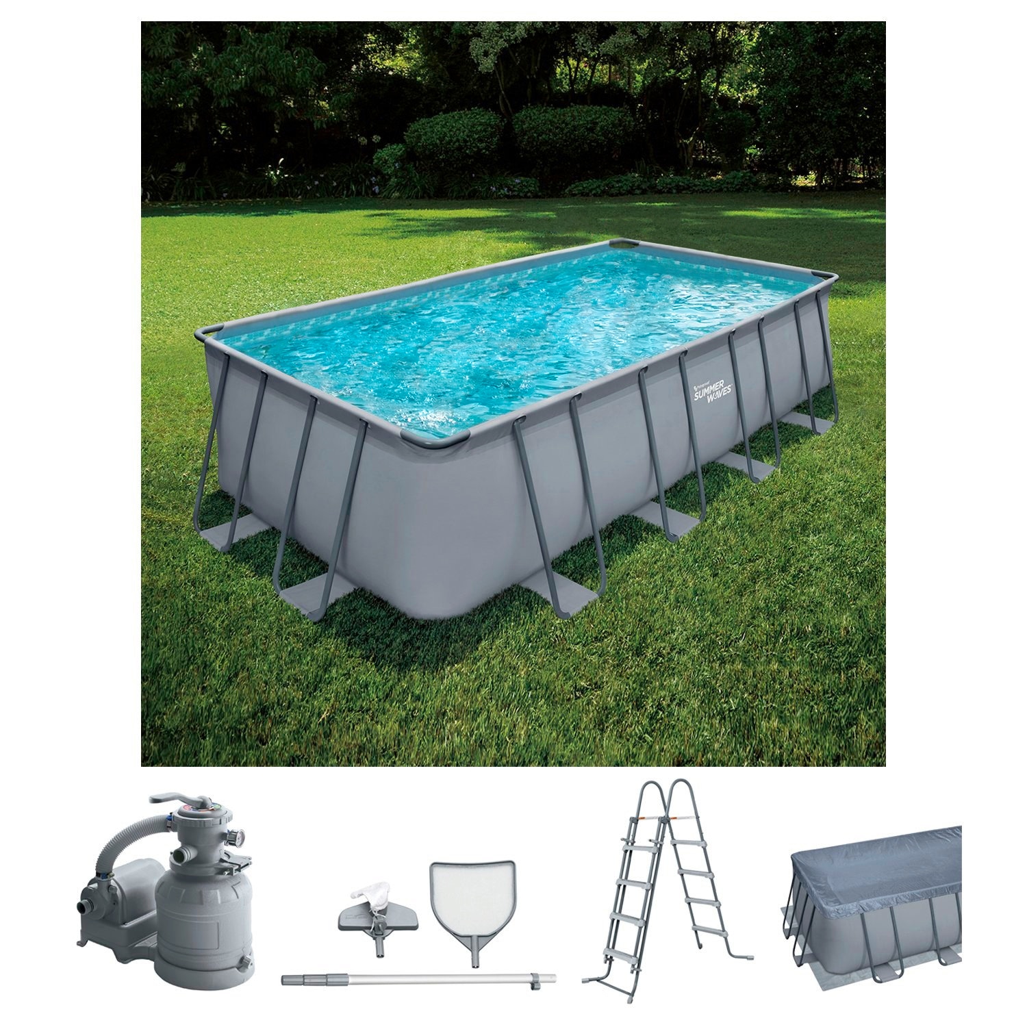 SummerWaves Framepool "Elite", (Set, 6 tlg.), BxLxH: 274x549x132 cm