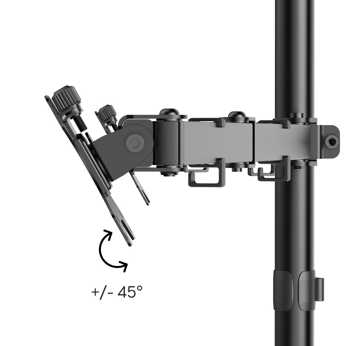 Hama Monitor-Halterung »Doppelmonitorhalterung höhenverstellbar für 13-35 Zoll« bis 89 cm Zoll 2 Monitore, 360° Rotation, VESA, Kabelmanagement, ausziehbar