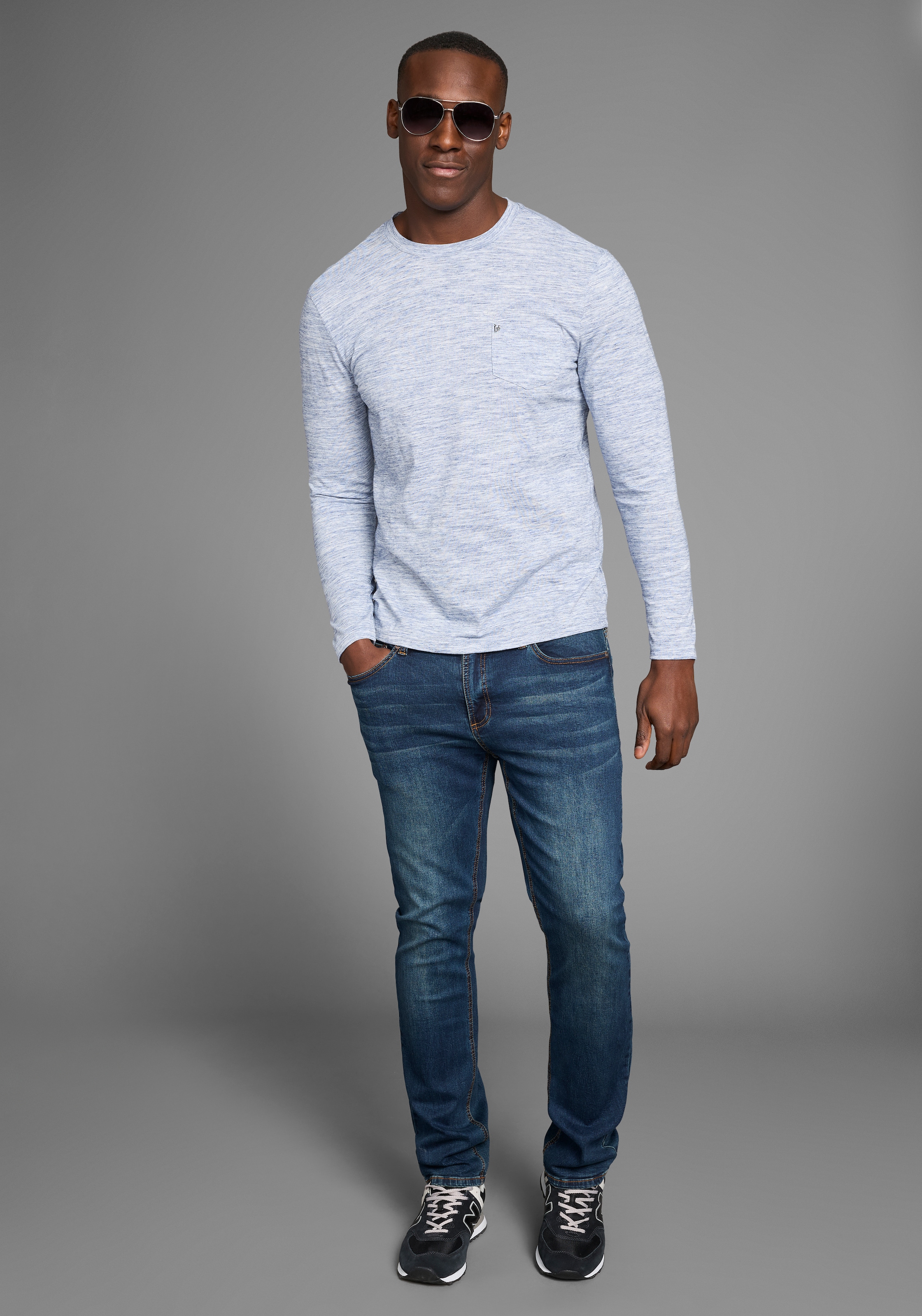 Bruno Banani Langarmshirt, Langarmshirt in schmaler Passform