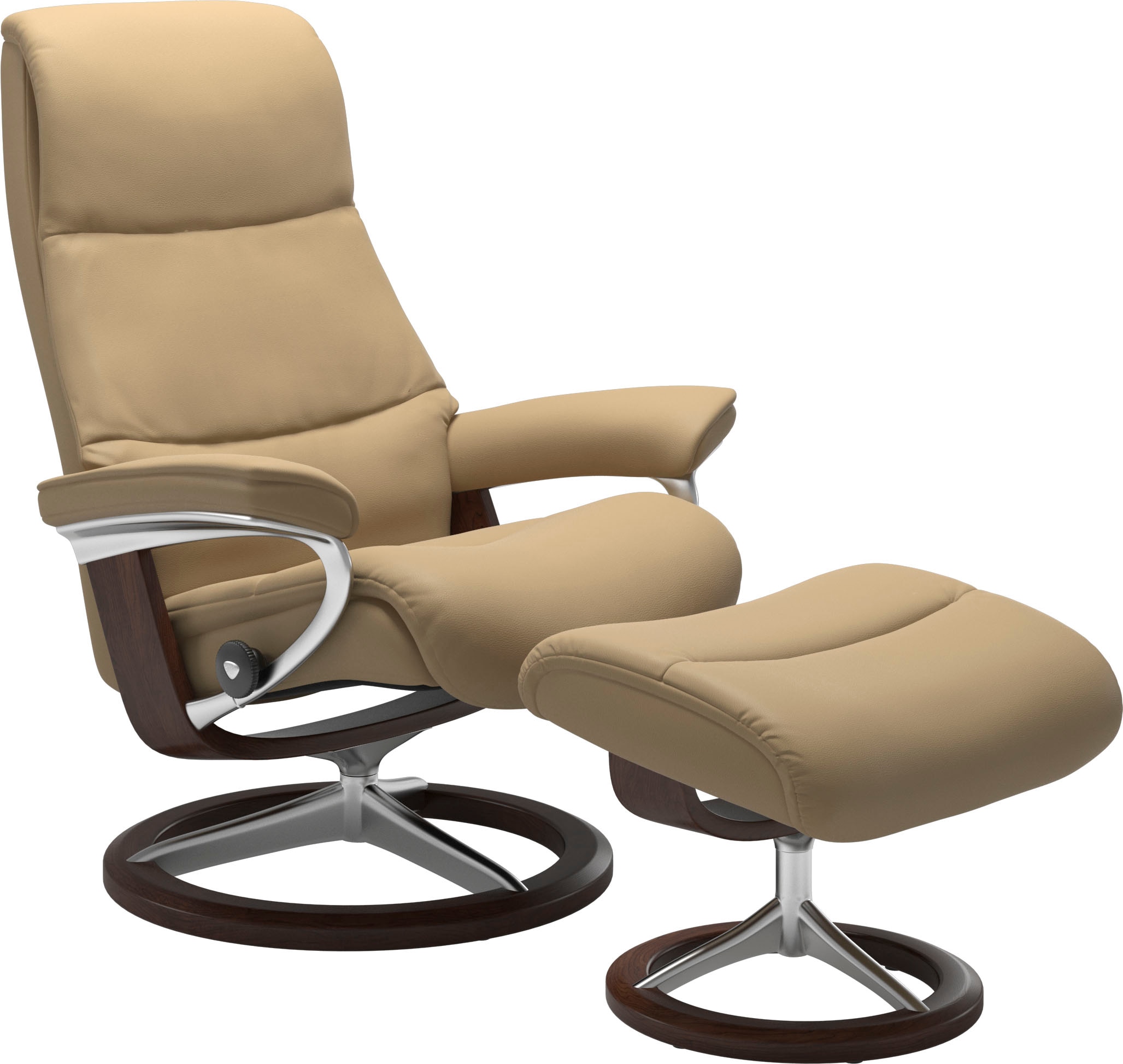 Stressless Fußhocker "View" mit Signature Base,Gestell Braun