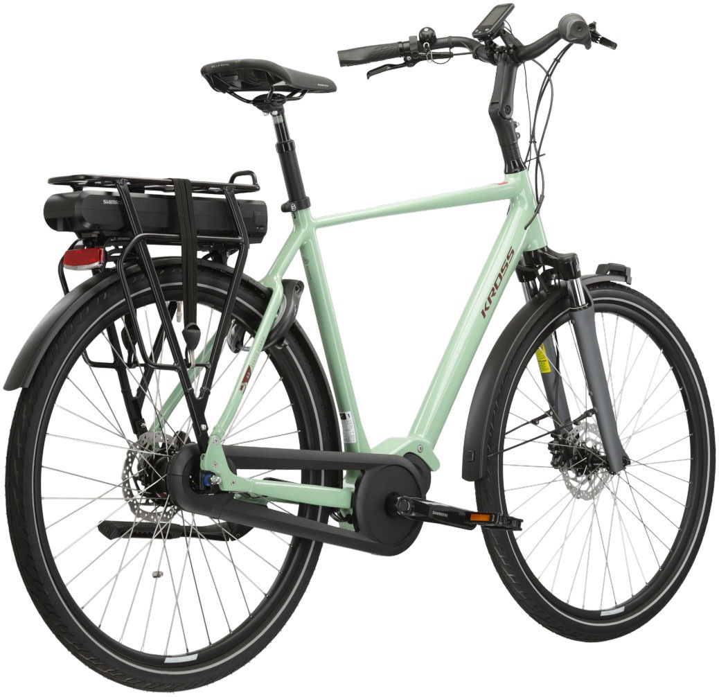 Kross »E-Citybike Sentio Hybrid 4.0 28 Zoll grün« 7 Gang Shimano NEXUS Schaltwerk Nabenschaltung Mittelmotor 250 W Pedelec, Elektrofahrrad für Damen und Herren
