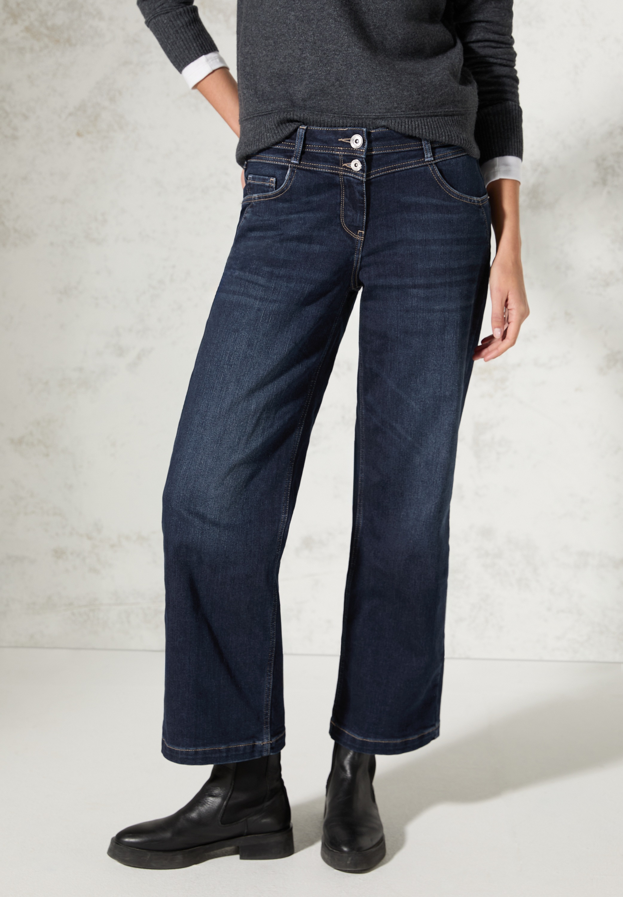 Cecil Weite Jeans, High Waist
