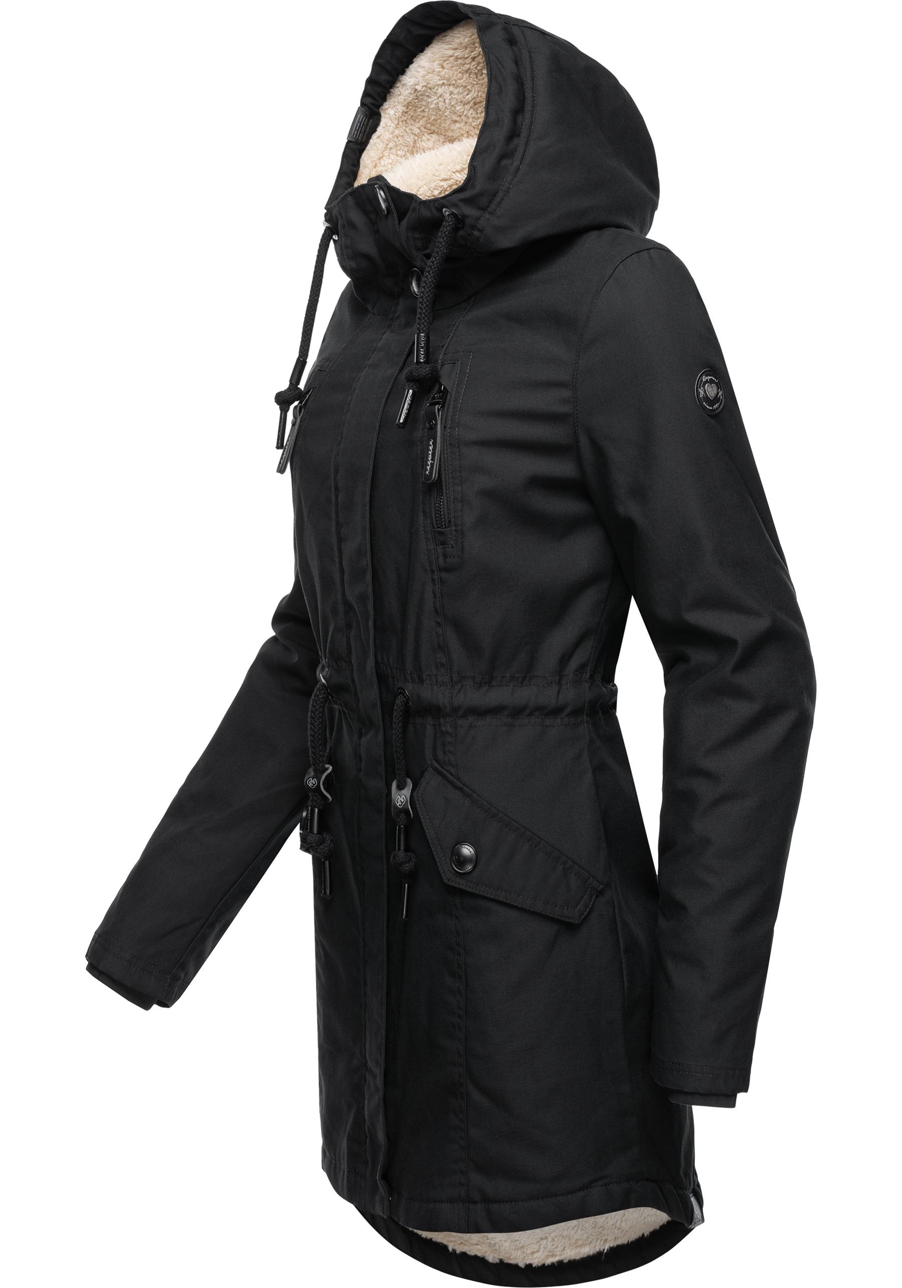 Ragwear Wintermantel "Elsie" stylischer Winterparka mit Kapuze und Teddyfle günstig online kaufen