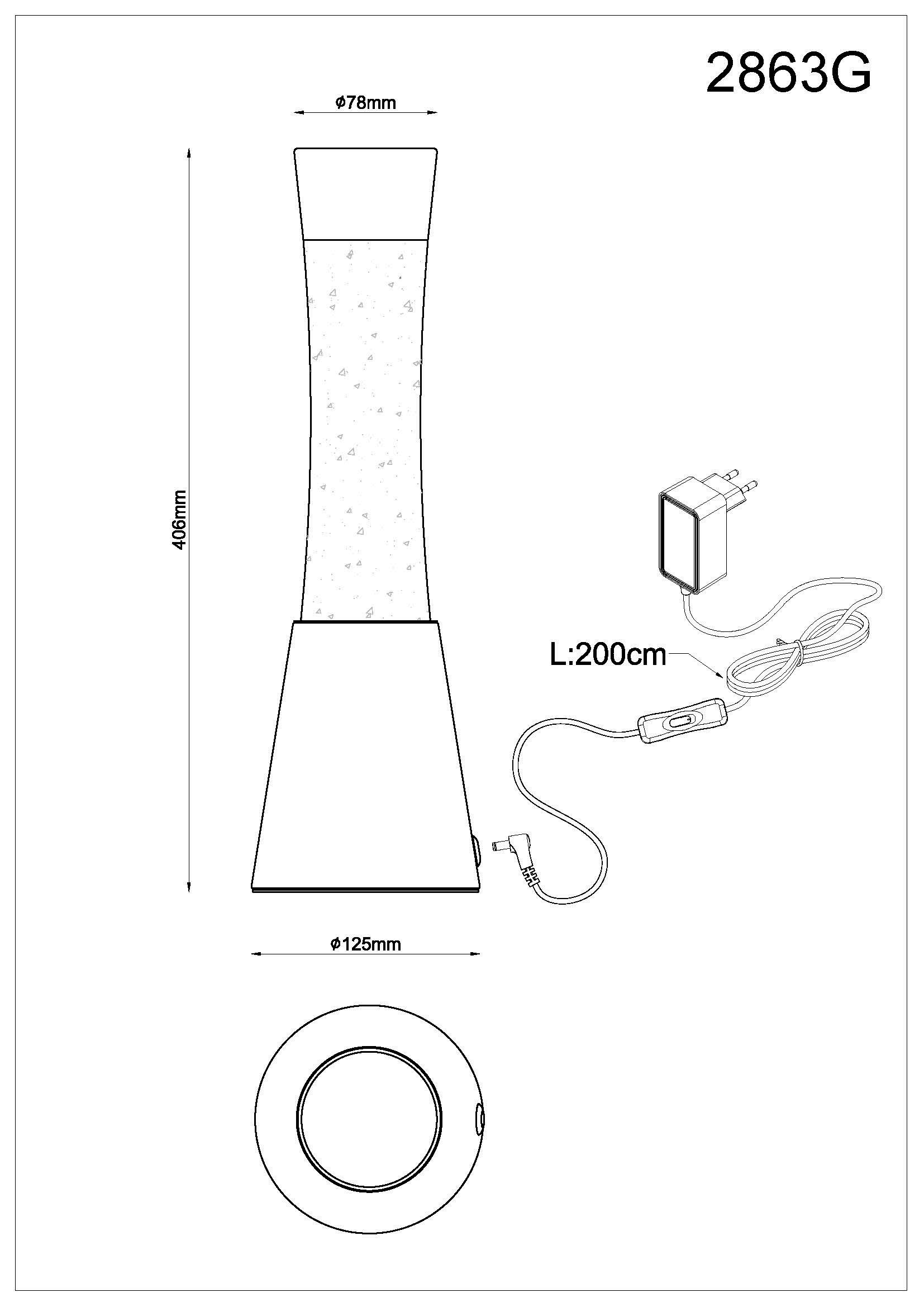 GLOBO LIGHTING Tischleuchte »SPARKLE« LED-Modul 1 Stk. Warmweiß Tischlampe Glitterleuchte Deko-Tischleuchte Schlafzimmer