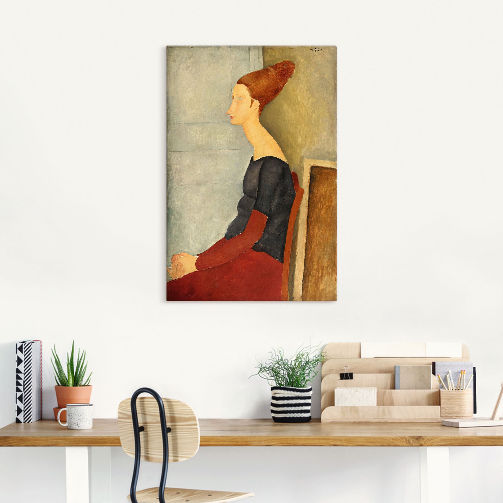 Artland Leinwandbild »Jeanne Hébuterne mit Henna. 1918«, Bilder von Frauen, (1 St.), auf Keilrahmen gespannt