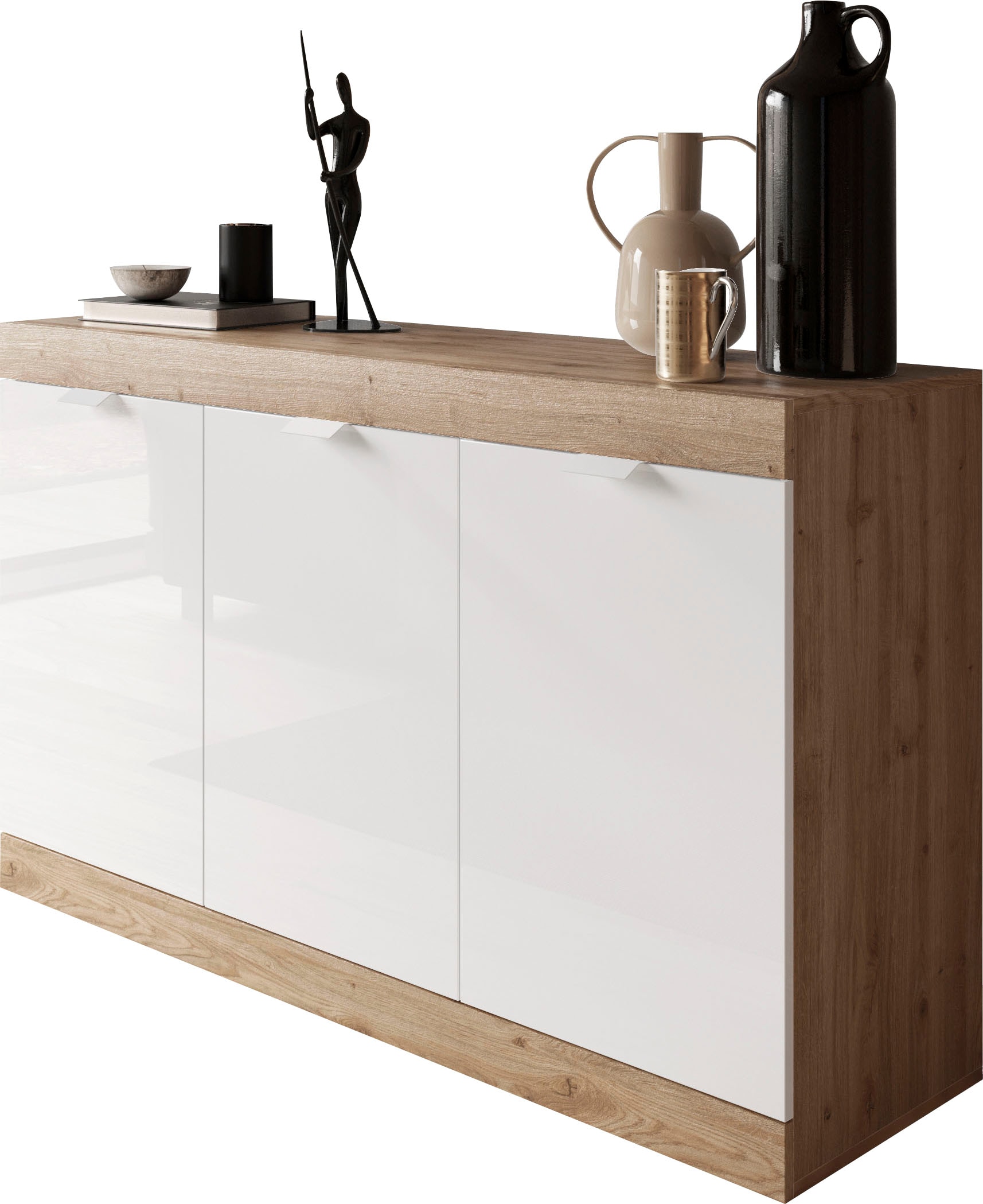 INOSIGN Sideboard "Slim", Breite 136 cm, weiß Hochglanz Lack günstig online kaufen