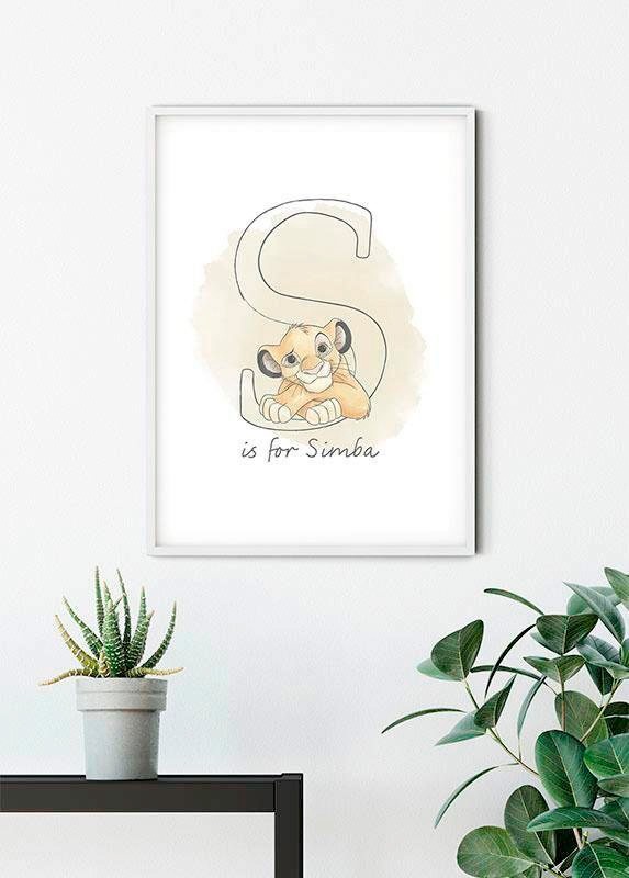 Komar Poster »S like Simba«, Disney, (1 St.), Kinderzimmer, Schlafzimmer, Wohnzimmer