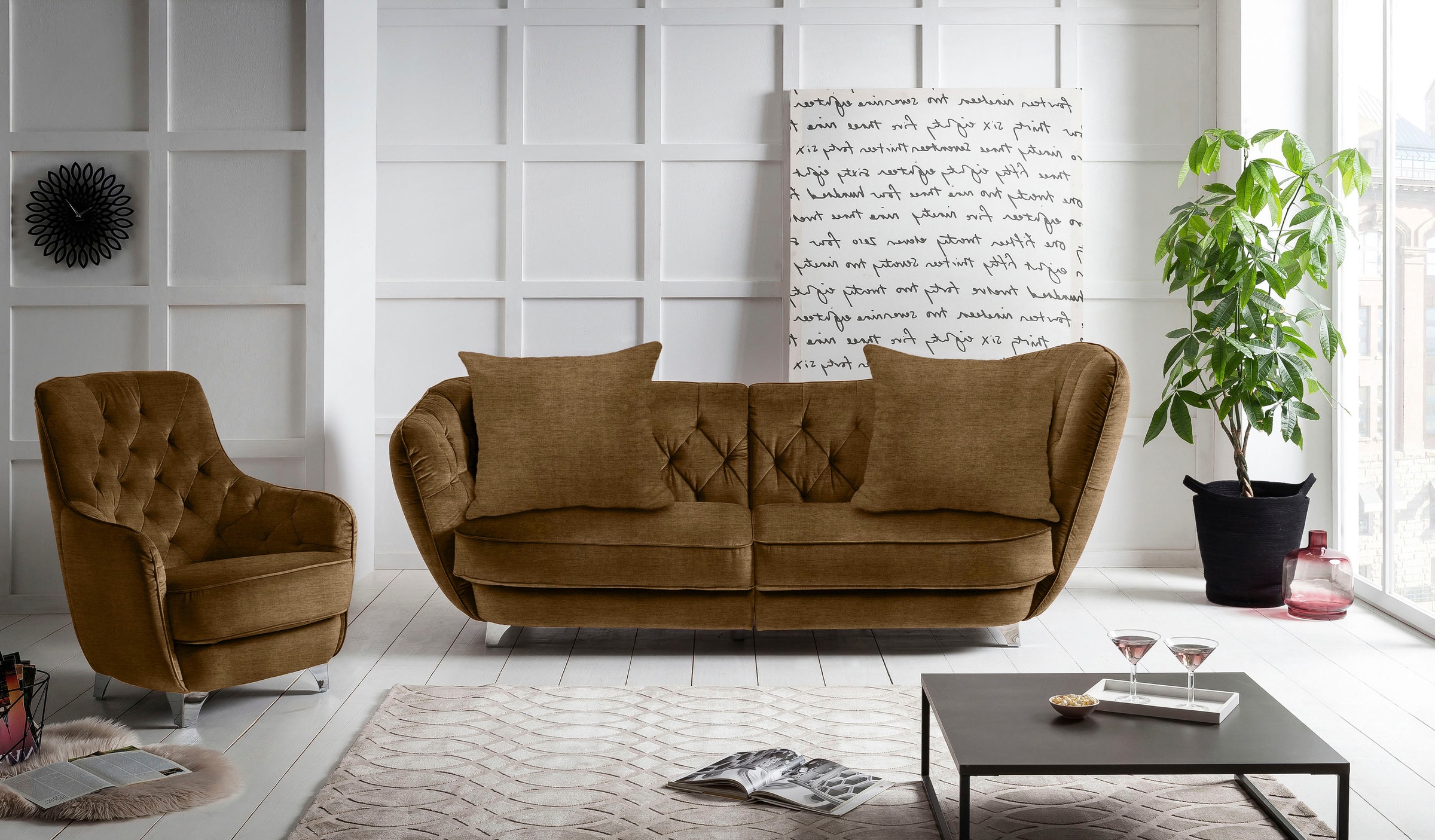 Thumbnail - Leonique Big-Sofa "Retro", stylischer Hochlehner