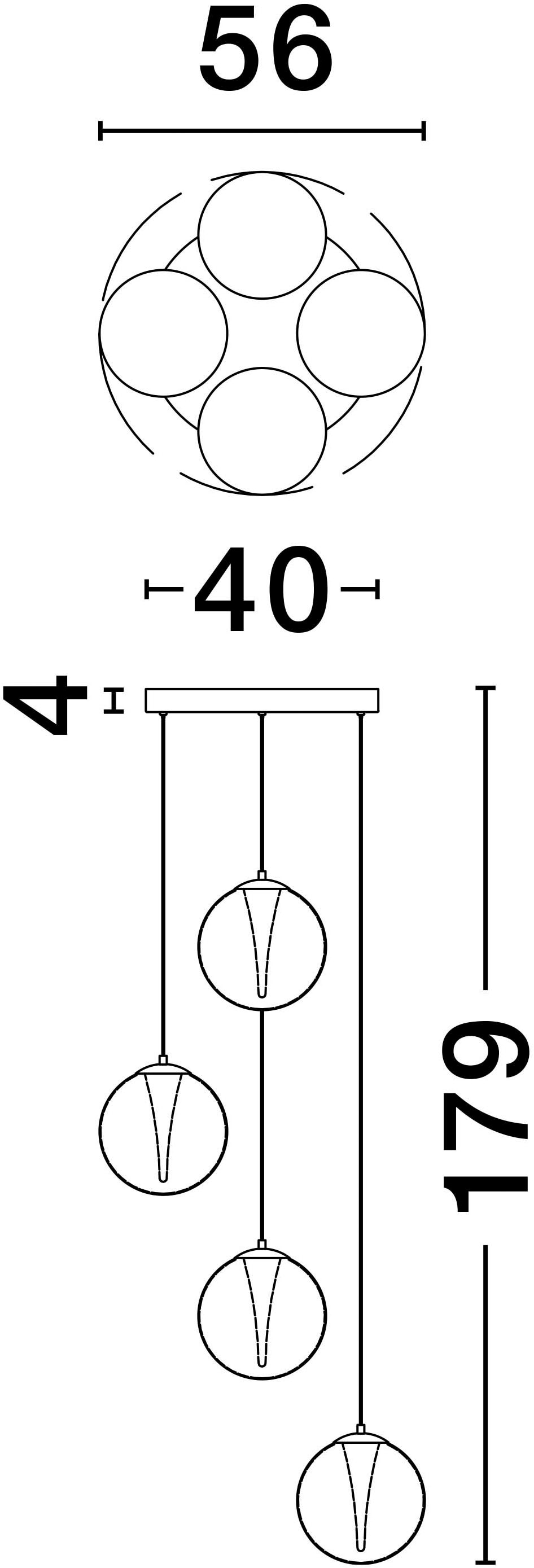 Nova Luce Pendelleuchte »GALEO«, 4 flammig