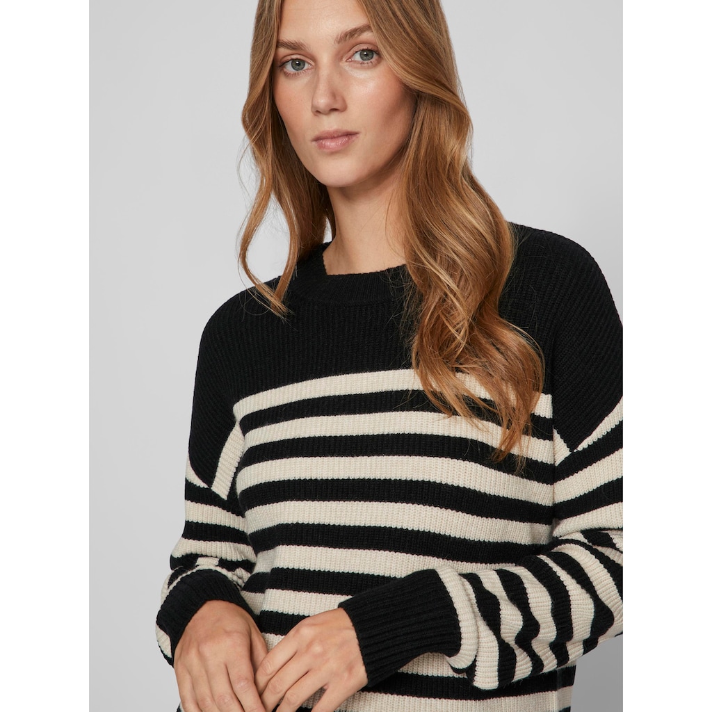 Vila Rundhalspullover »VIRIL RIB STRIPE L/S KNIT TOP - NOOS«