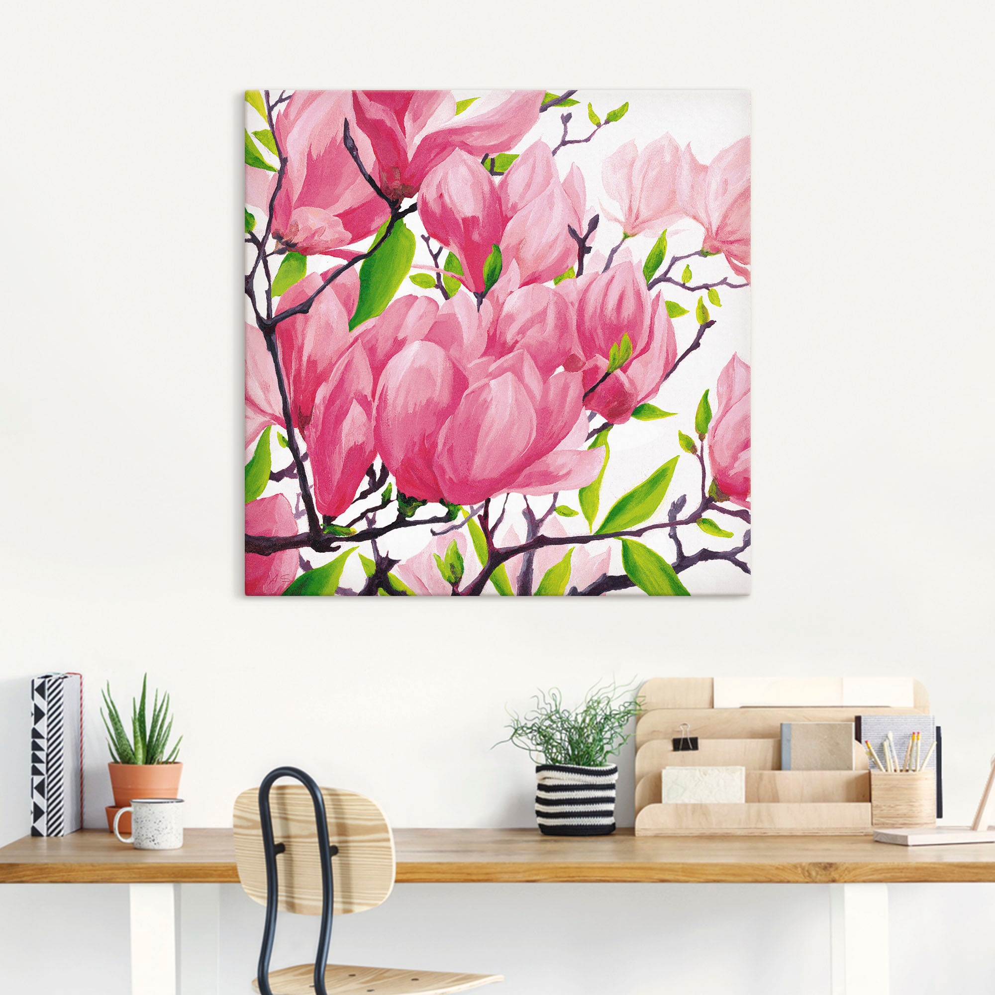 Artland Wandbild »Pinke Magnolien«, Blumen, (1 St.), als Alubild, Outdoorbild, Leinwandbild in verschied. Größen
